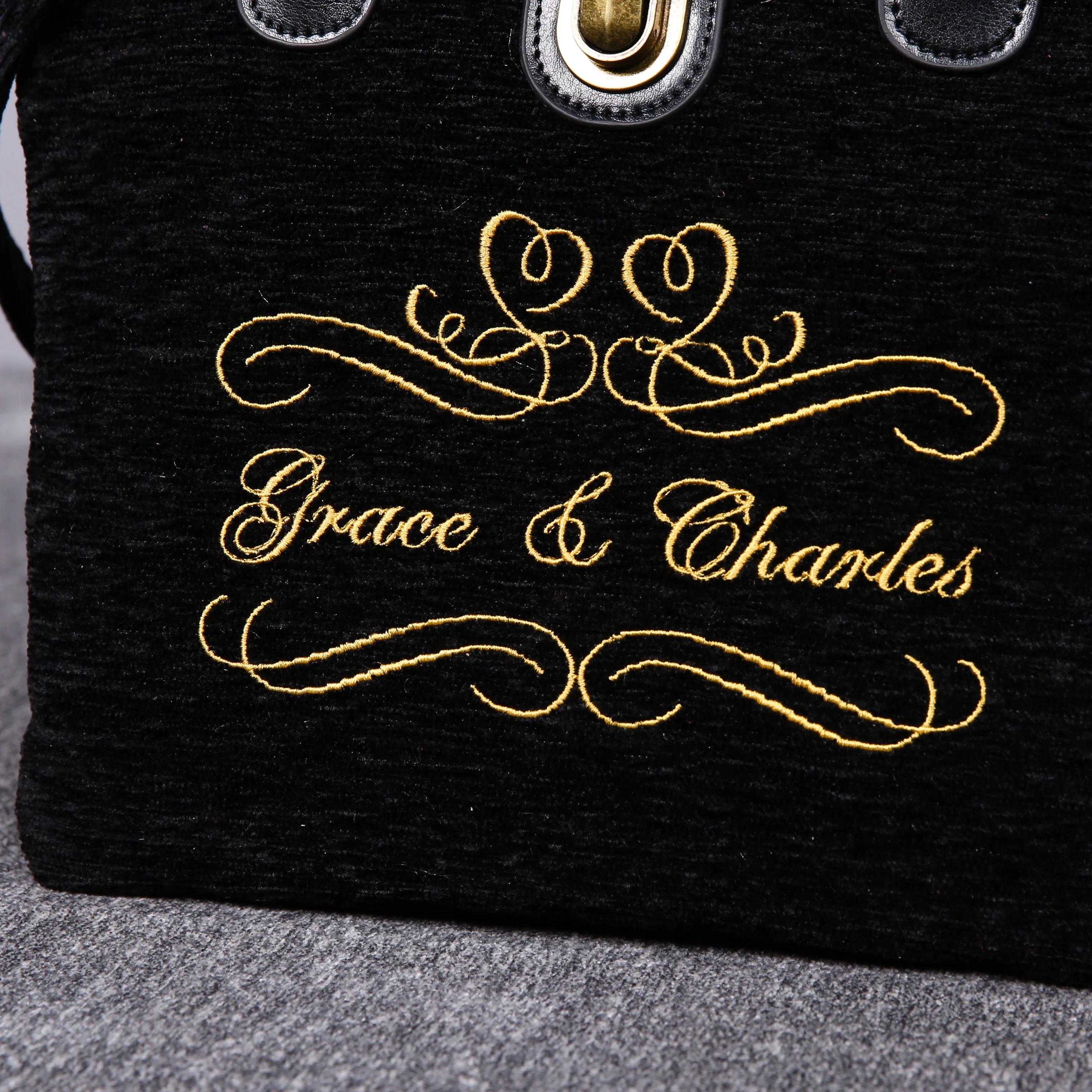 Luxury Monogrammed Black Compact Tote - Image 3