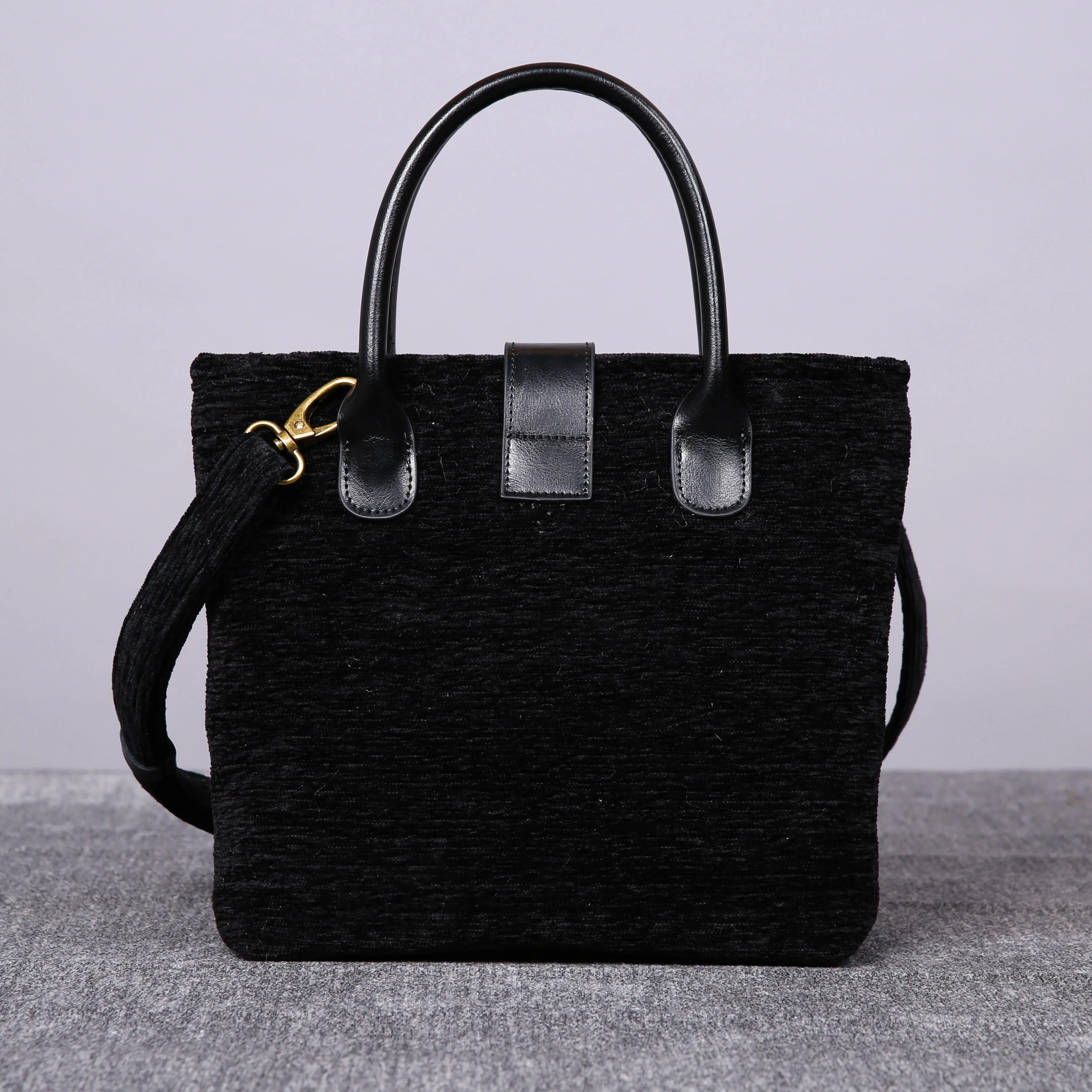 Luxury Monogrammed Black Compact Tote - Image 6