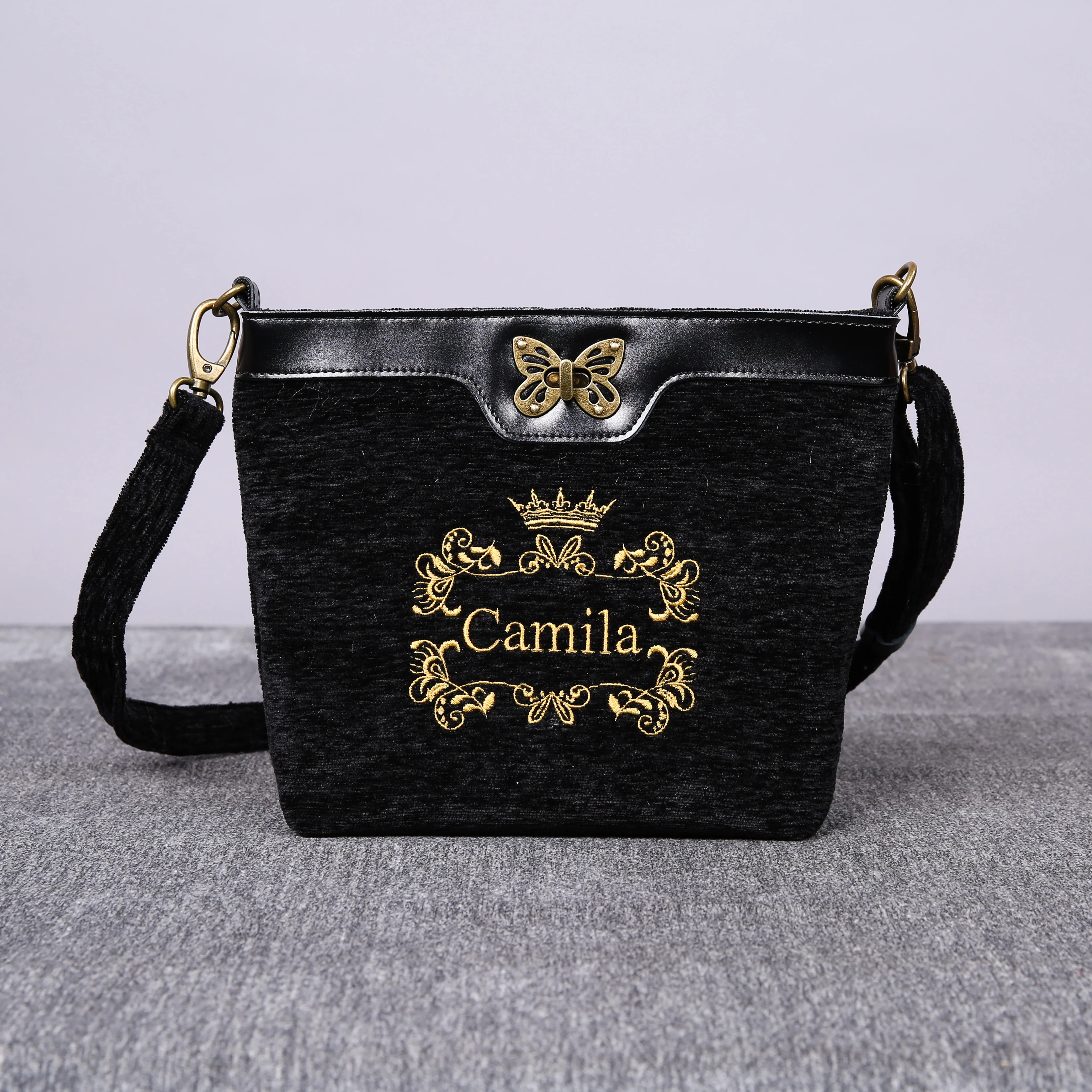 Luxury Monogrammed Black Cross Body