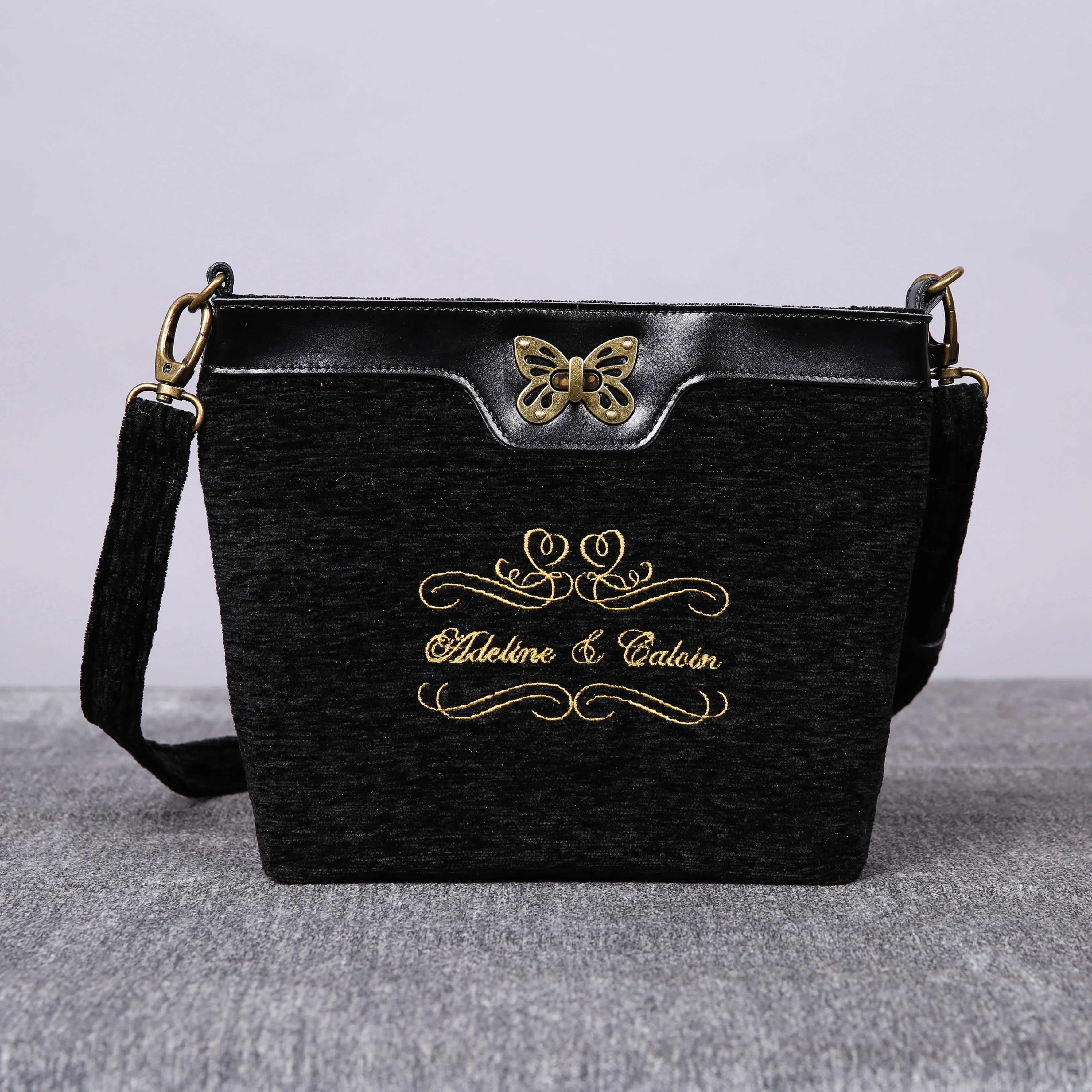 Luxury Monogrammed Black Cross Body