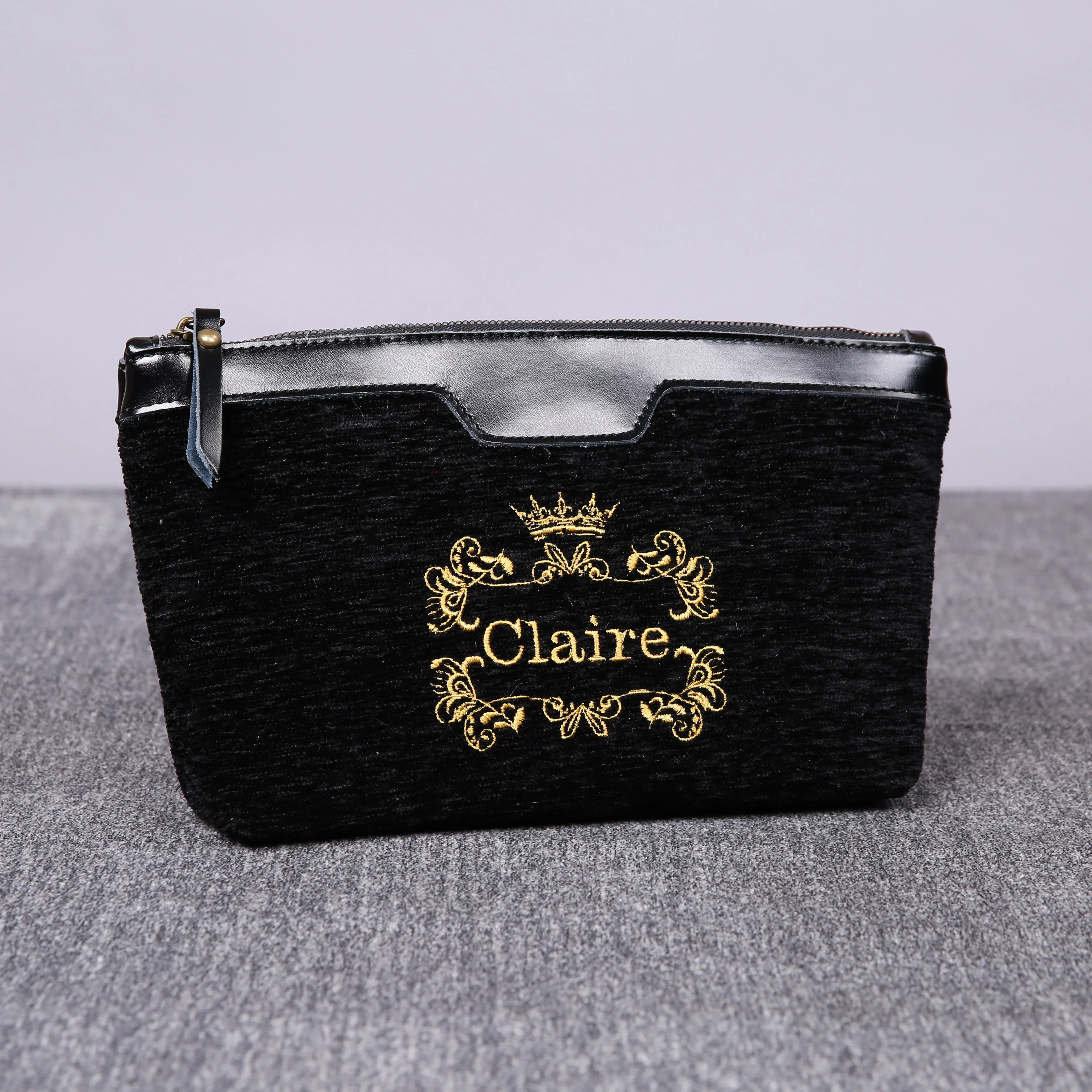 Luxury Monogrammed Black Make up Bag - Image 4