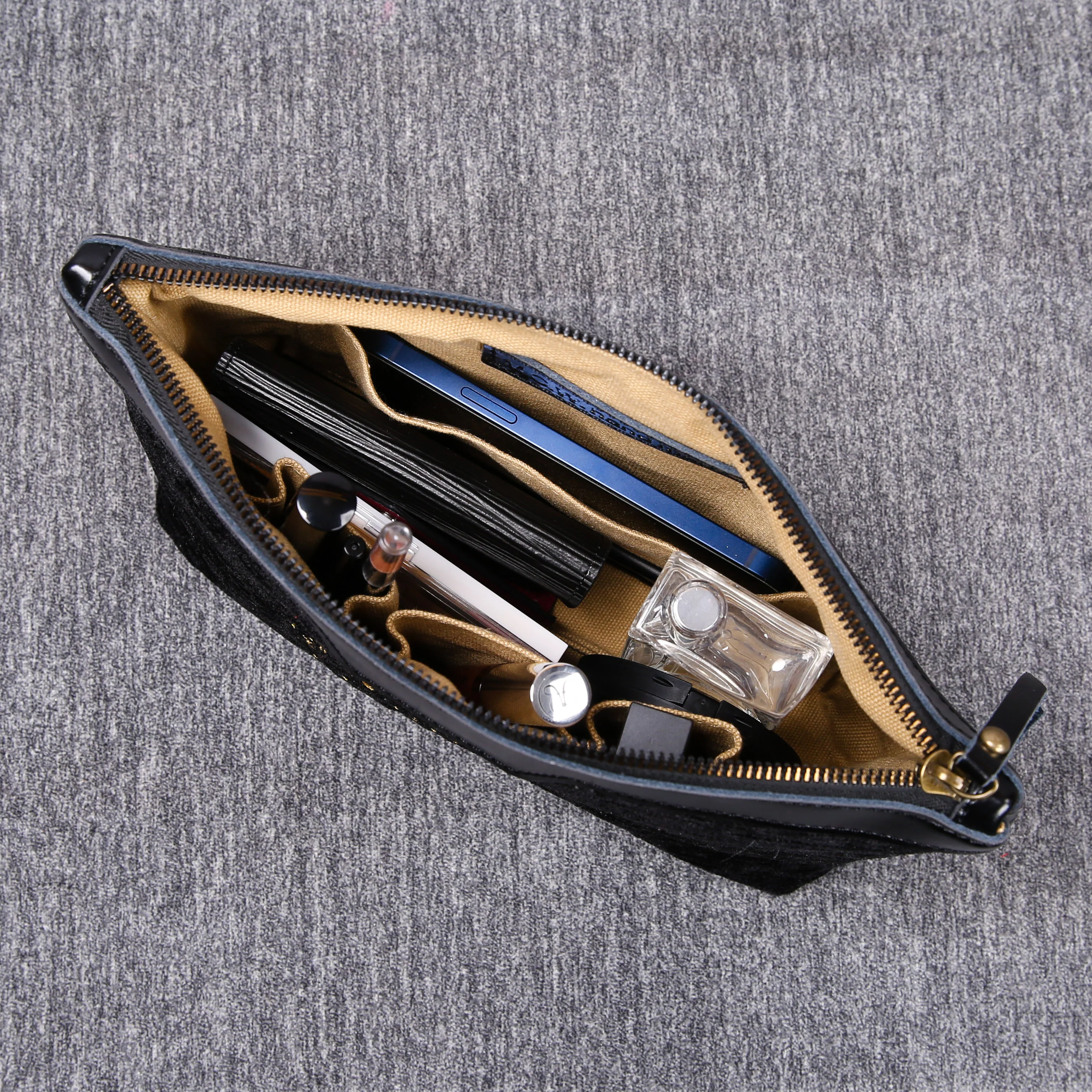 Luxury Monogrammed Black Make up Bag - Image 9
