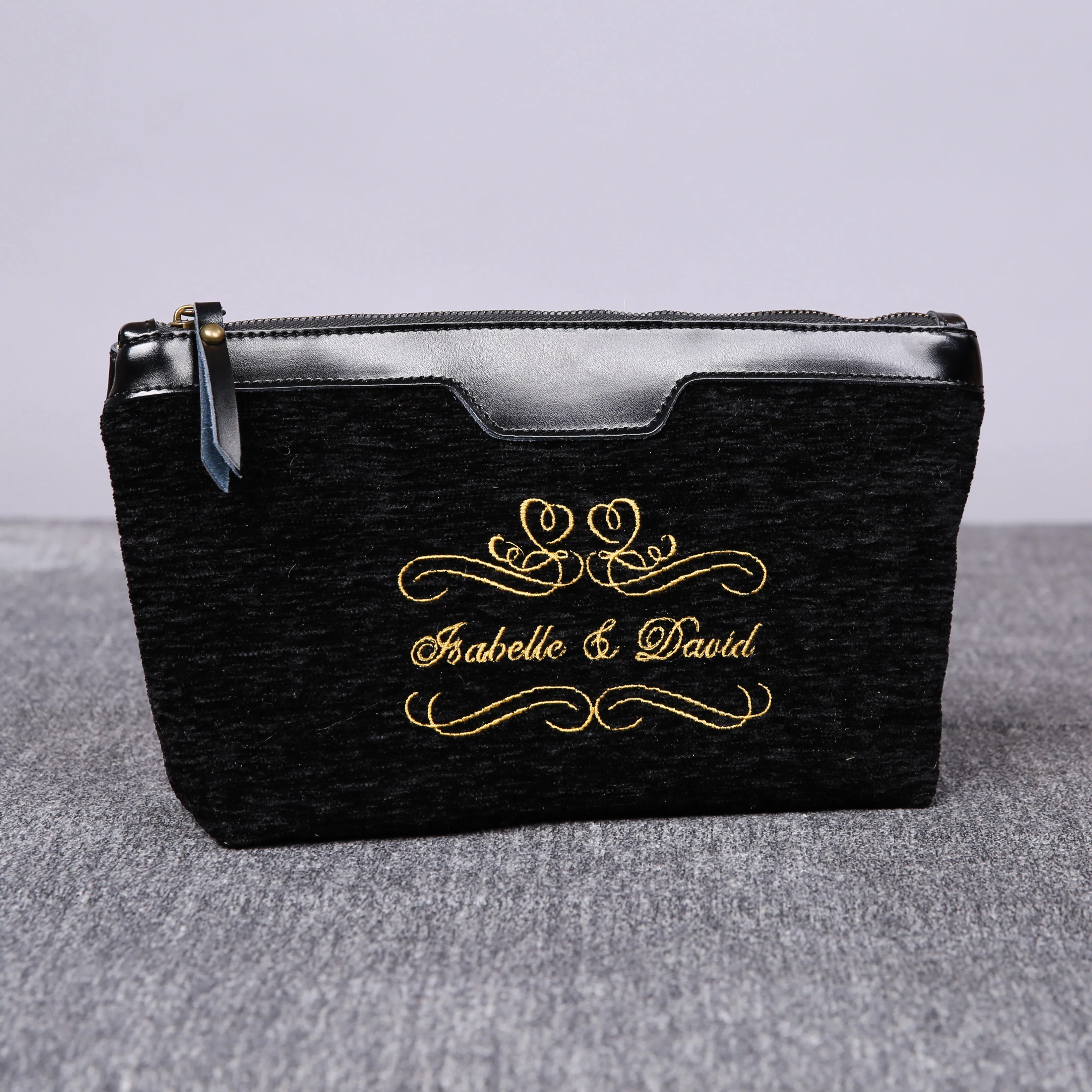 Luxury Monogrammed Black Make up Bag - Image 4