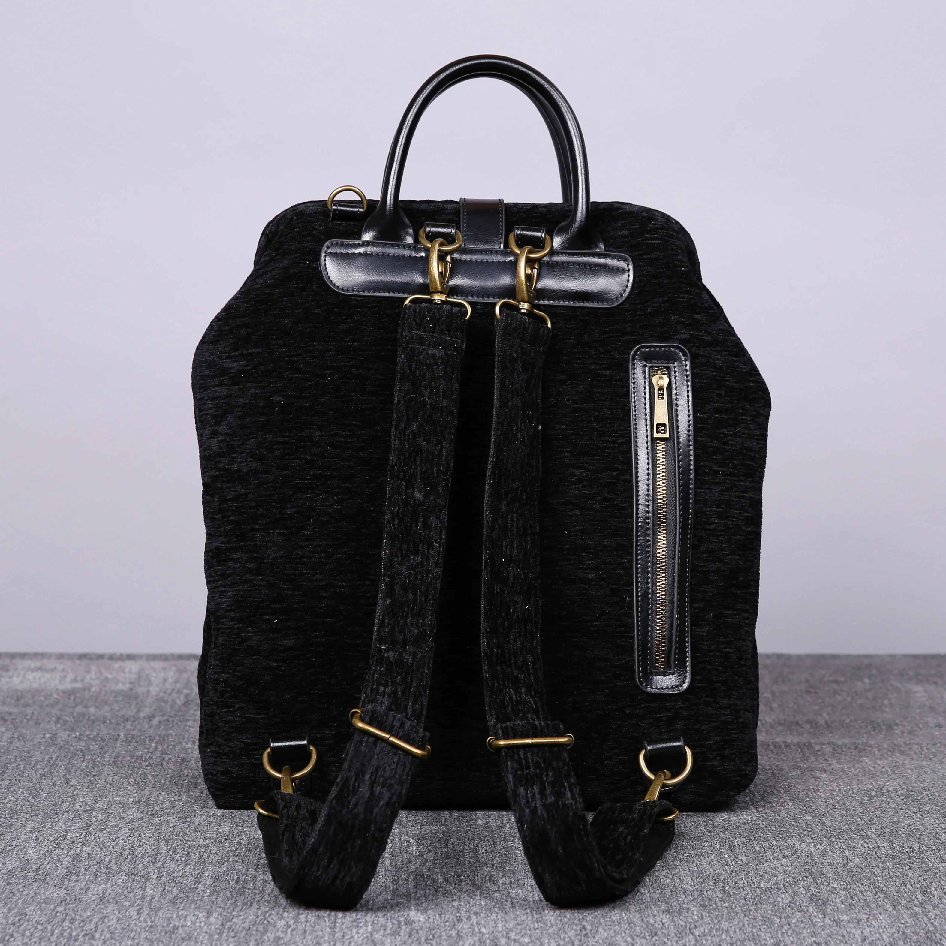 Luxury Monogrammed Black Multi-Functional Backpack - Image 10
