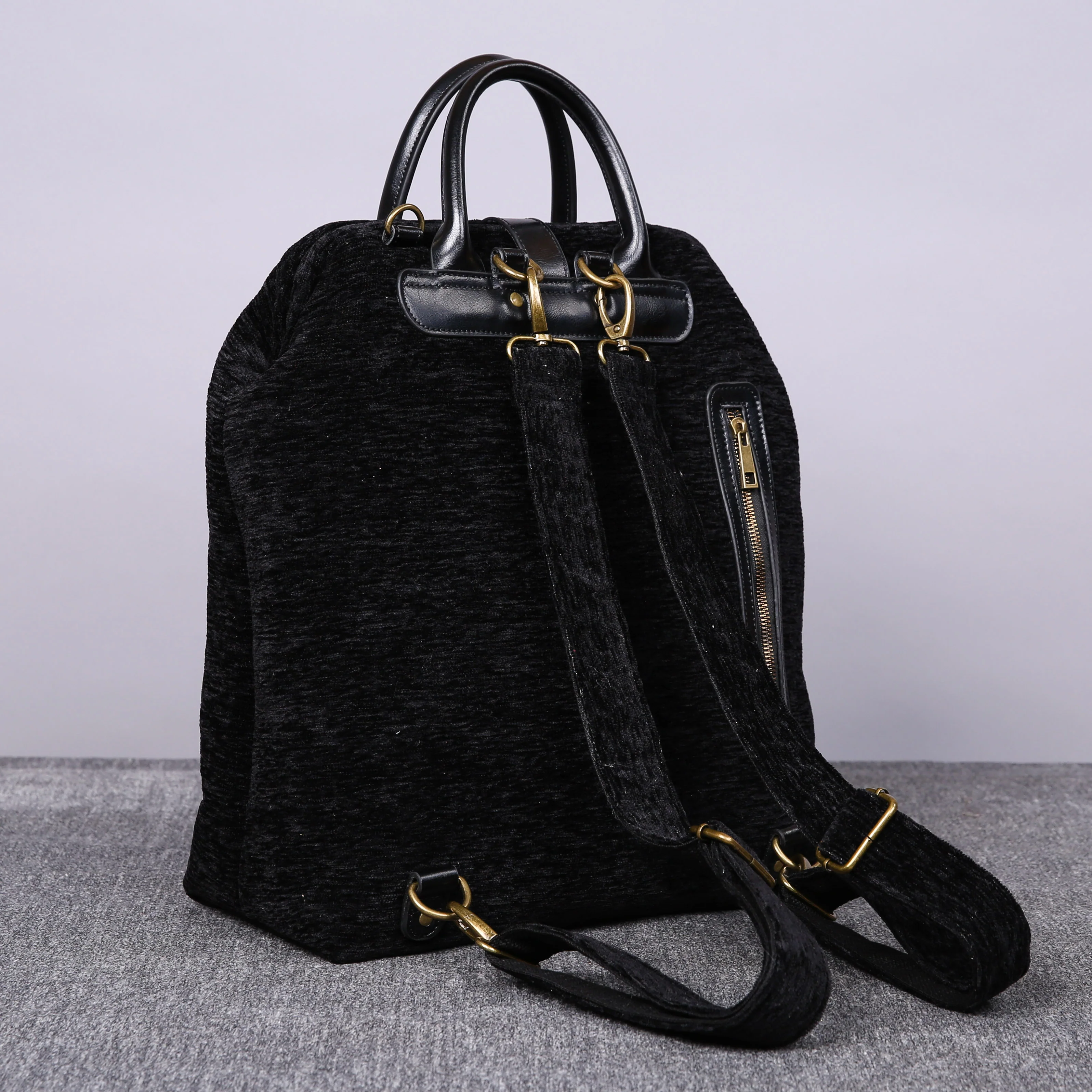 Luxury Monogrammed Black Multi-Functional Backpack - Image 12