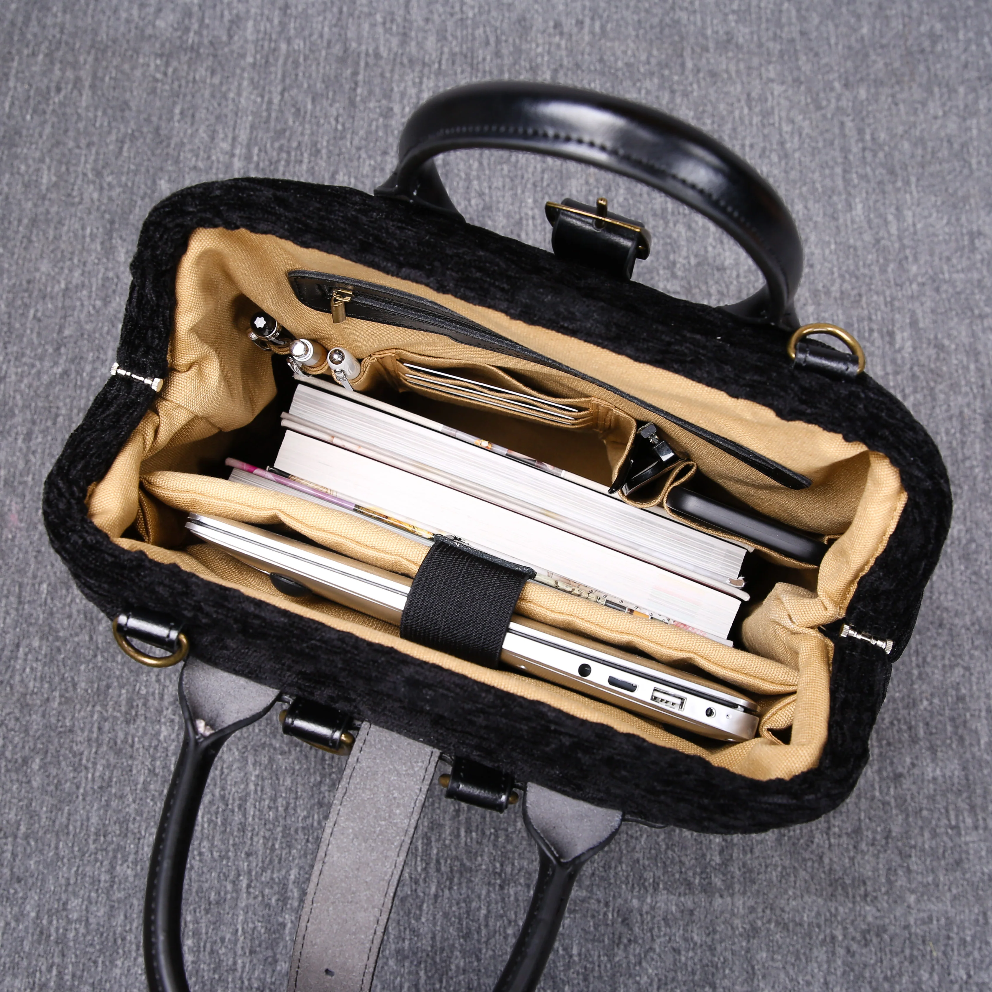 Luxury Monogrammed Black Multi-Functional Backpack - Image 16