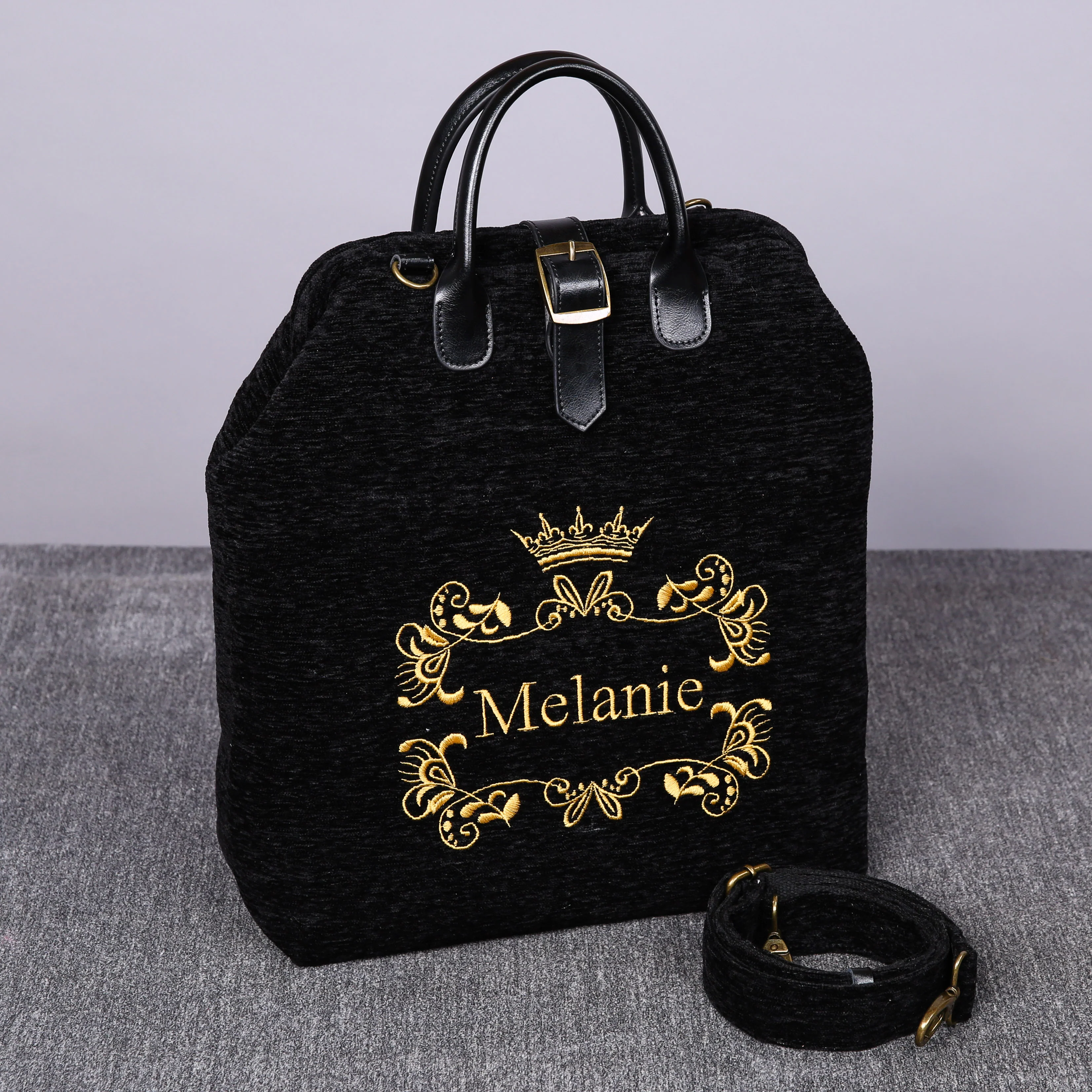 Luxury Monogrammed Black Multi-Functional Backpack - Image 2
