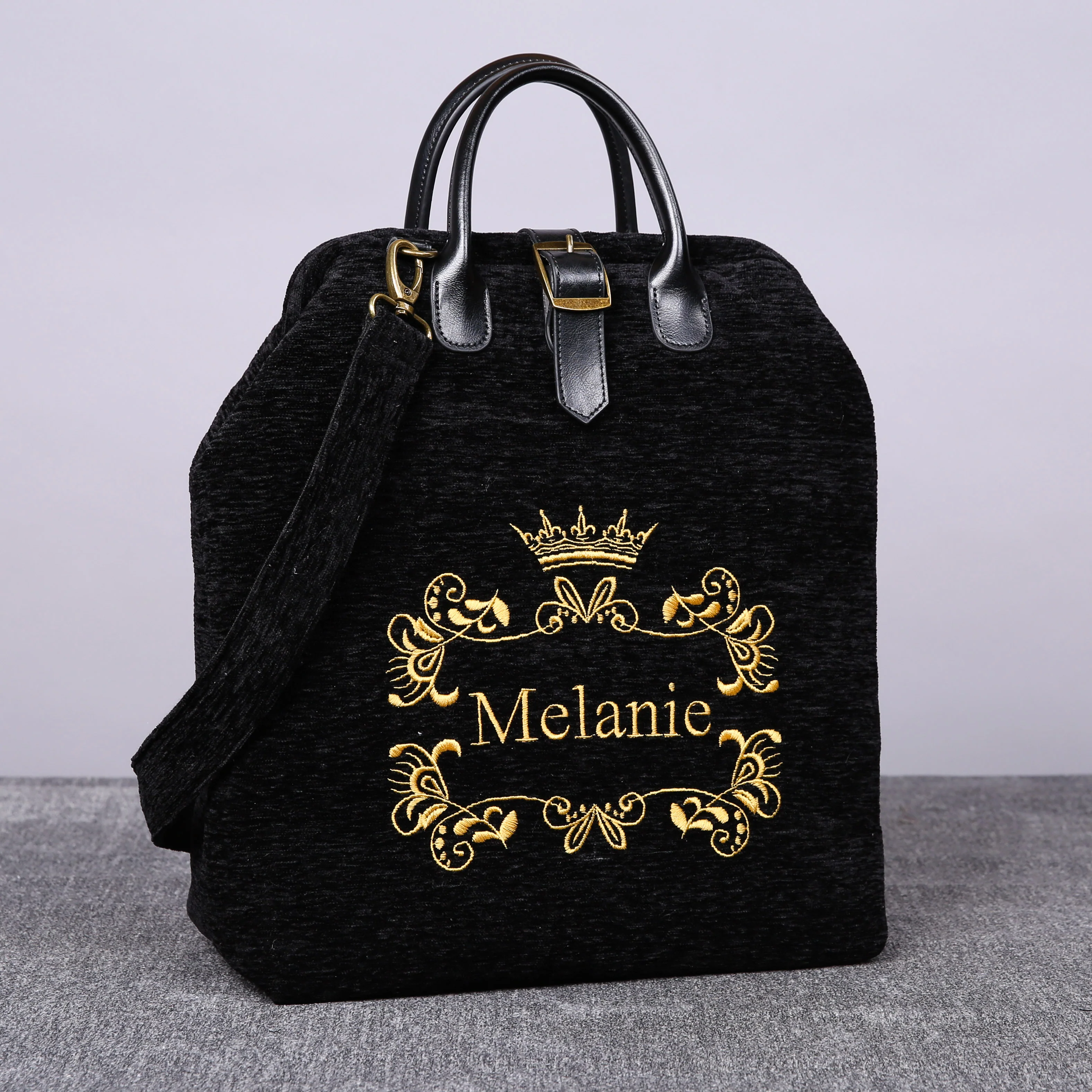 Luxury Monogrammed Black Multi-Functional Backpack - Image 7
