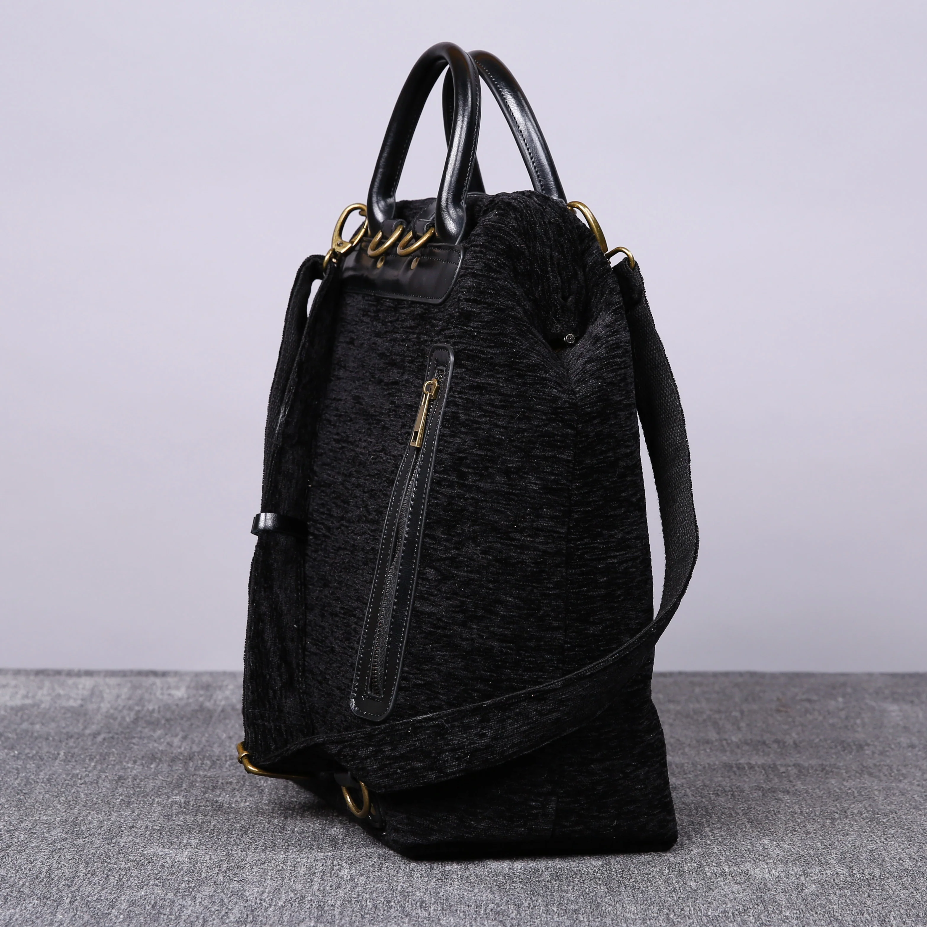 Luxury Monogrammed Black Multi-Functional Backpack - Image 8