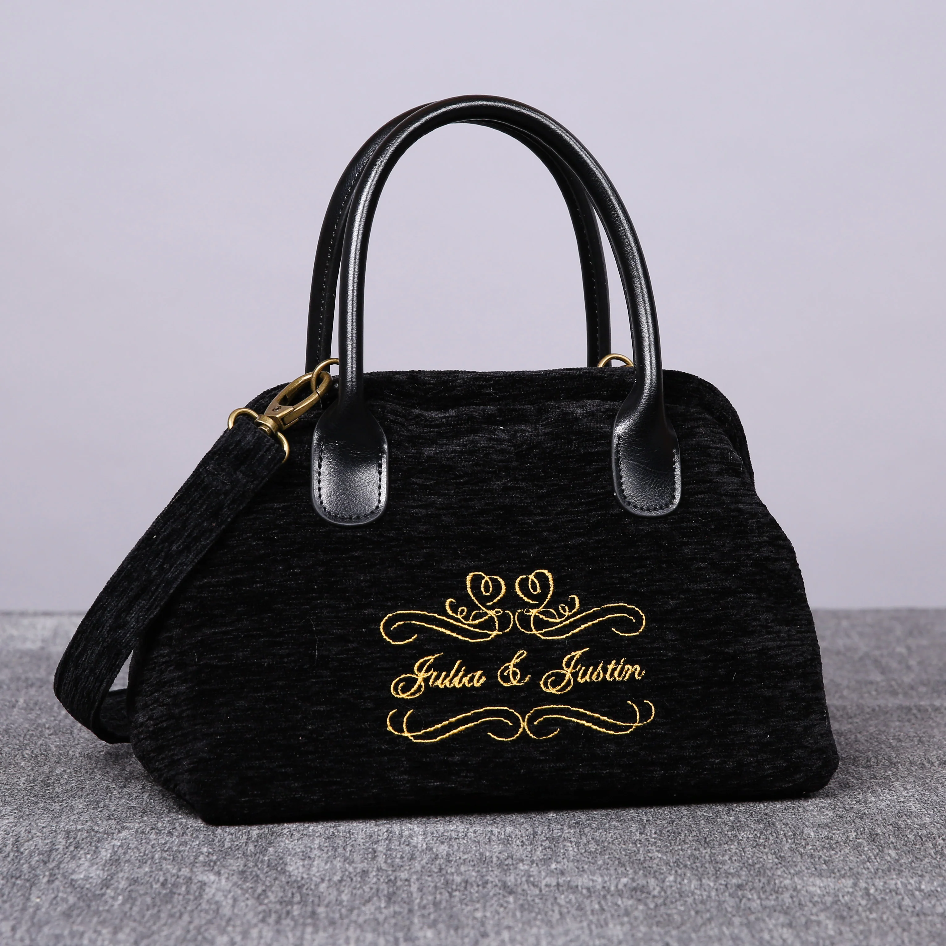 Luxury Monogrammed Black Satchels - Image 5
