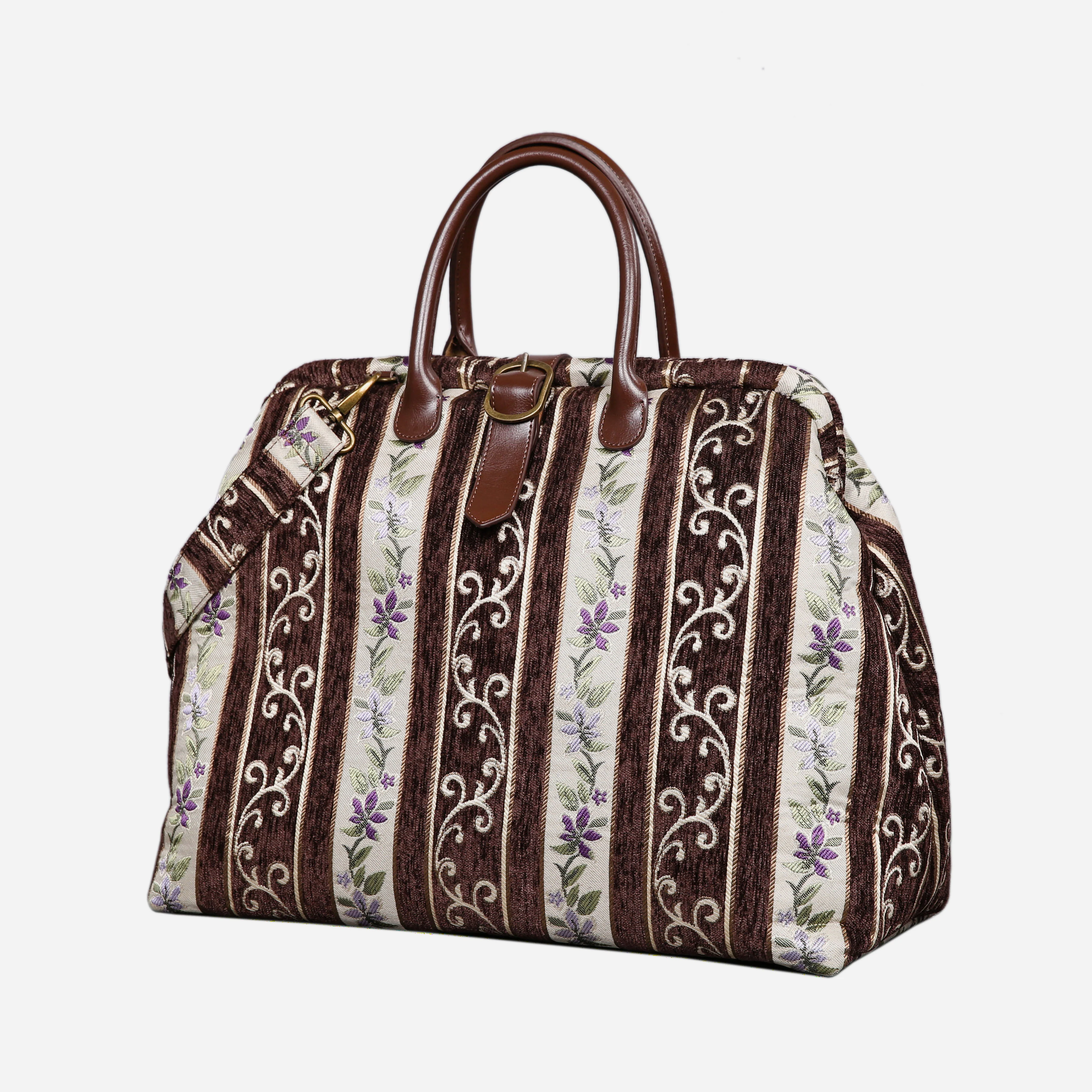 Victorian Stripes Brown Mary Poppins Weekender - Image 3