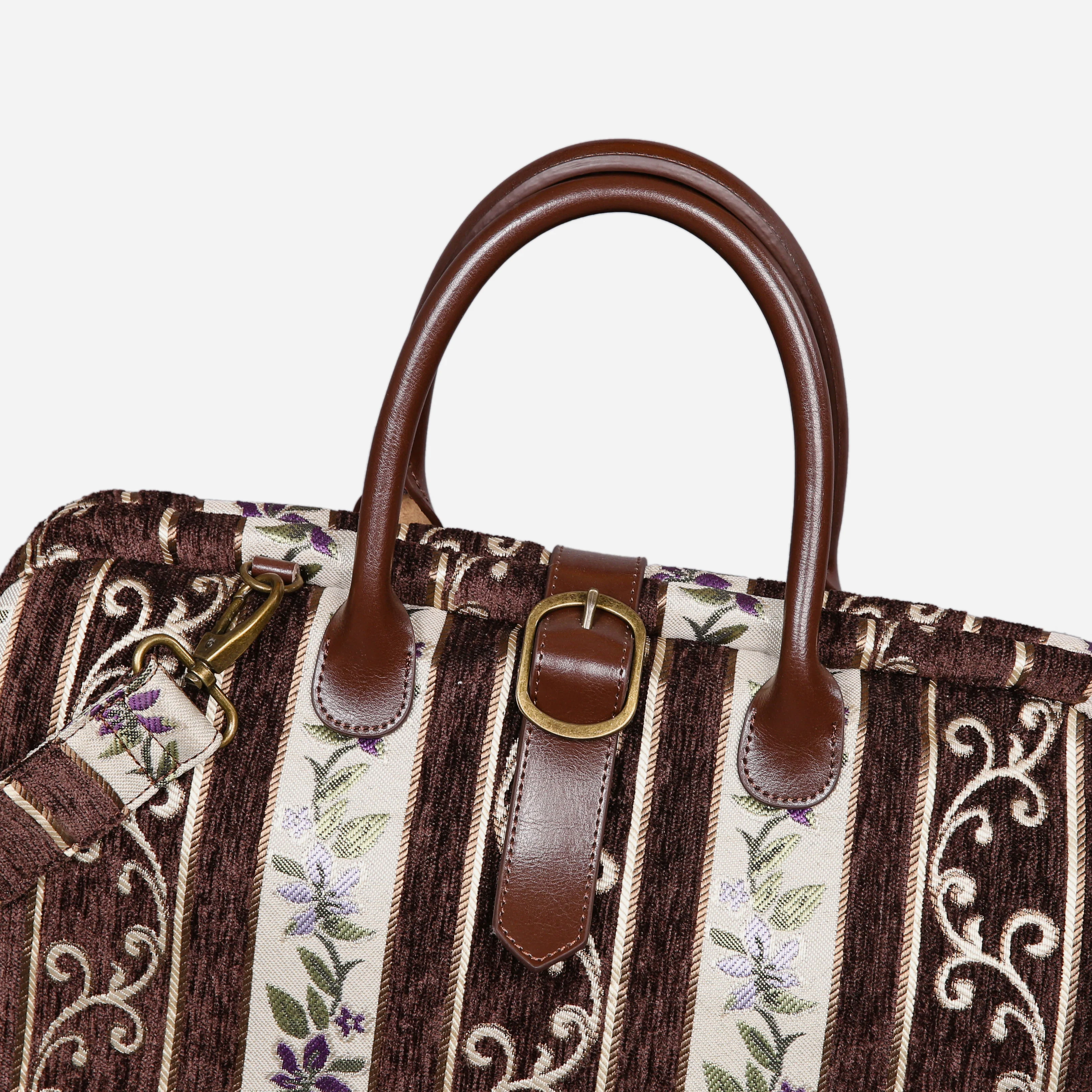 Victorian Stripes Brown Mary Poppins Weekender - Image 4