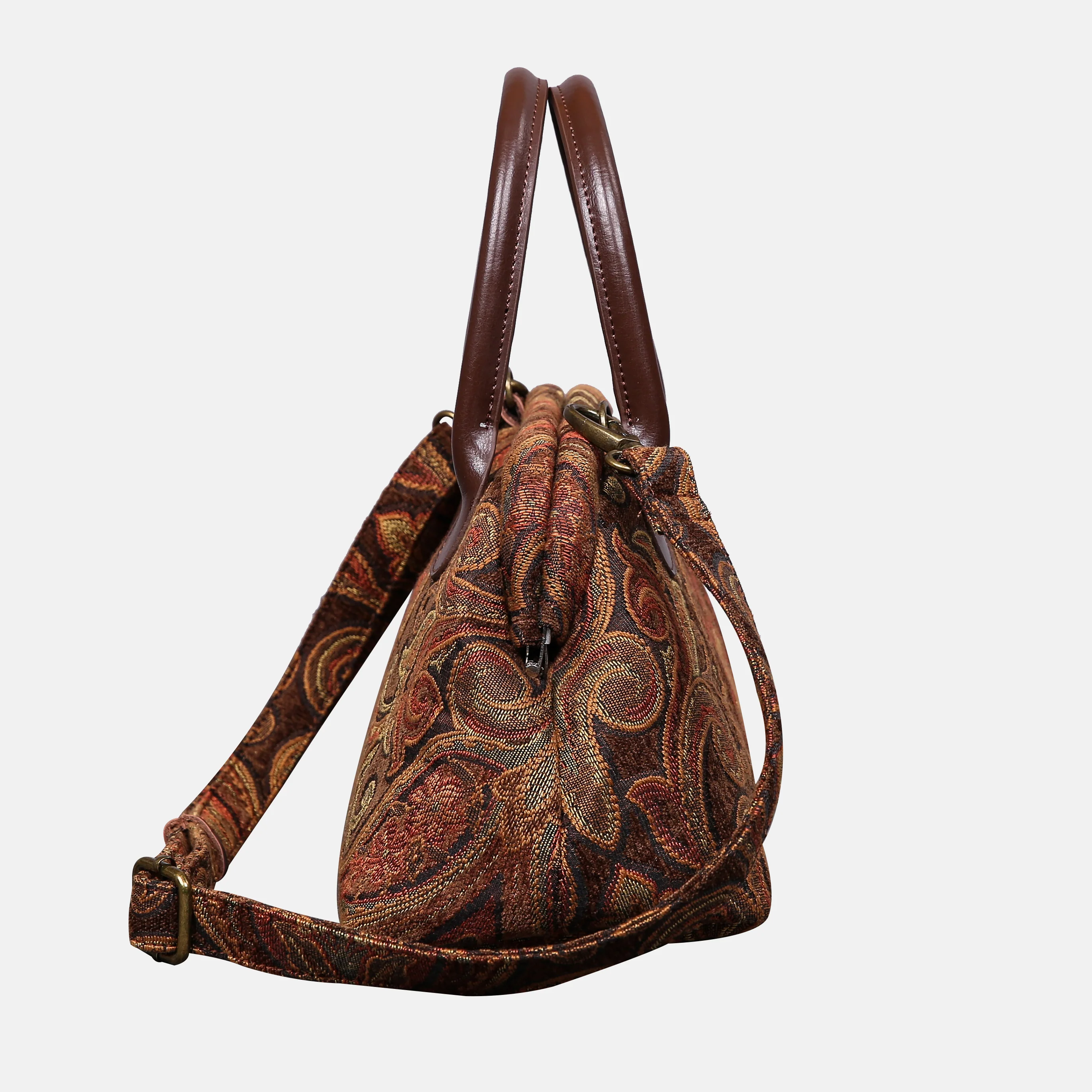 Damask D. Brown Carpet Satchel - Image 3