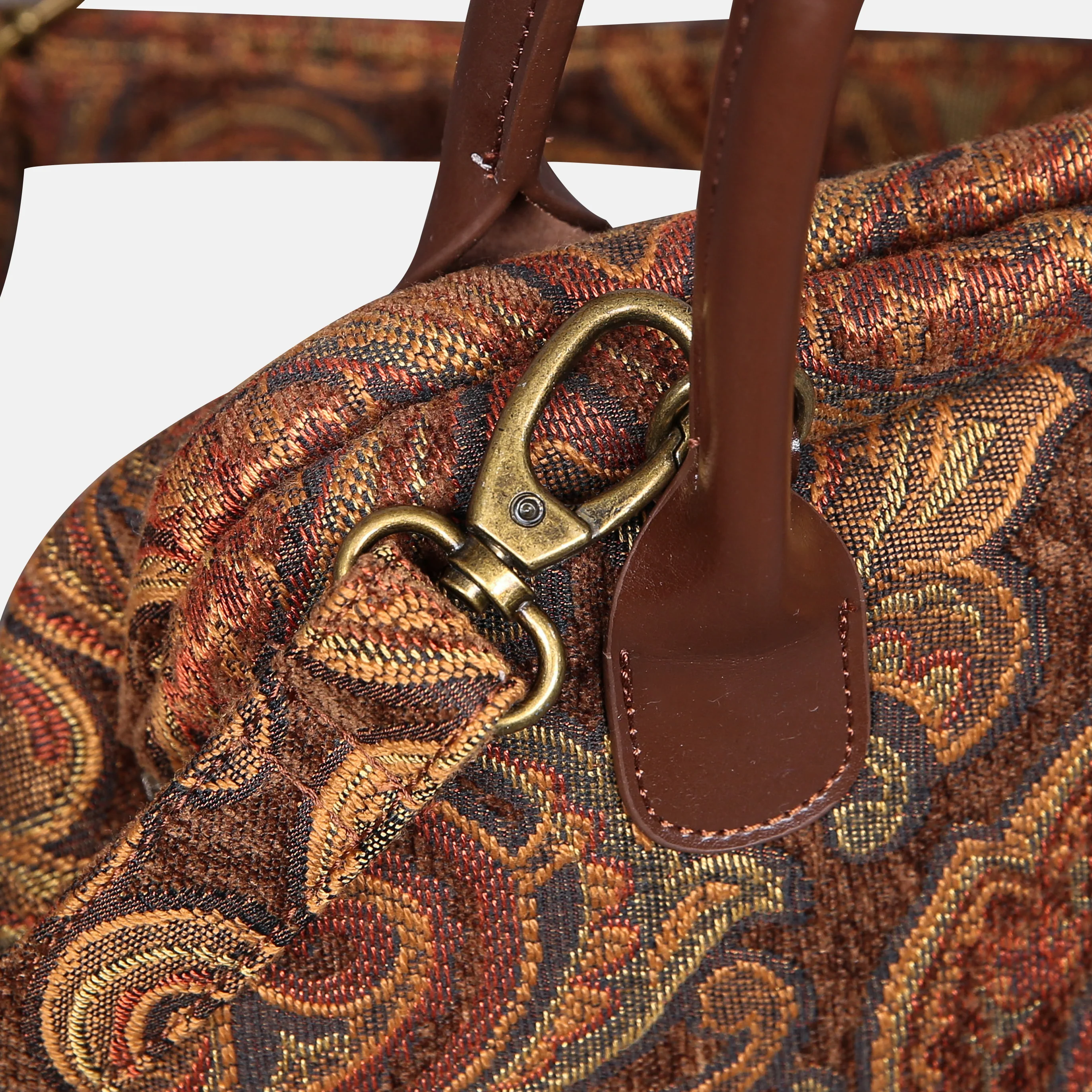 Damask D. Brown Carpet Satchel - Image 4