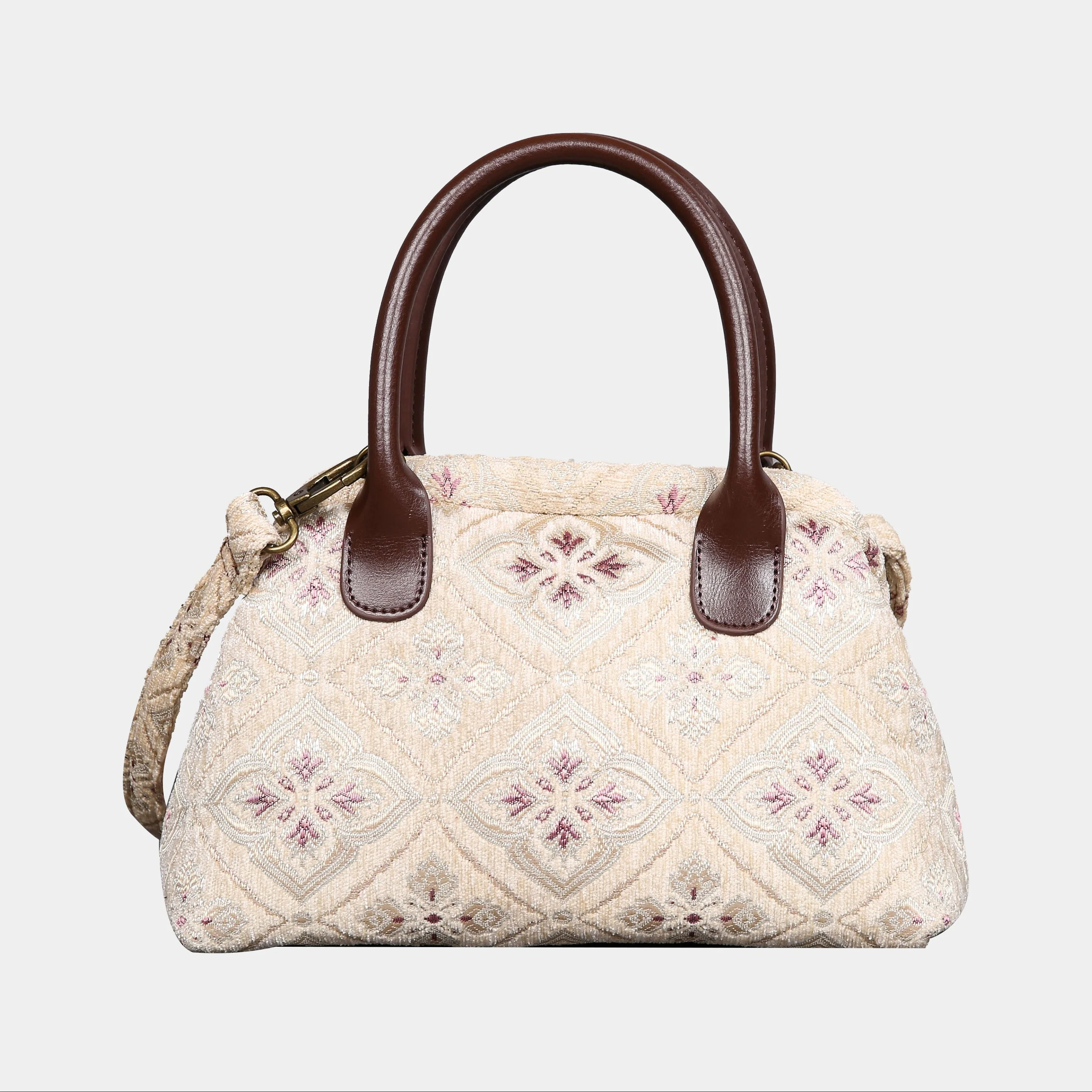 Ethnic Cream Carpet Satchel