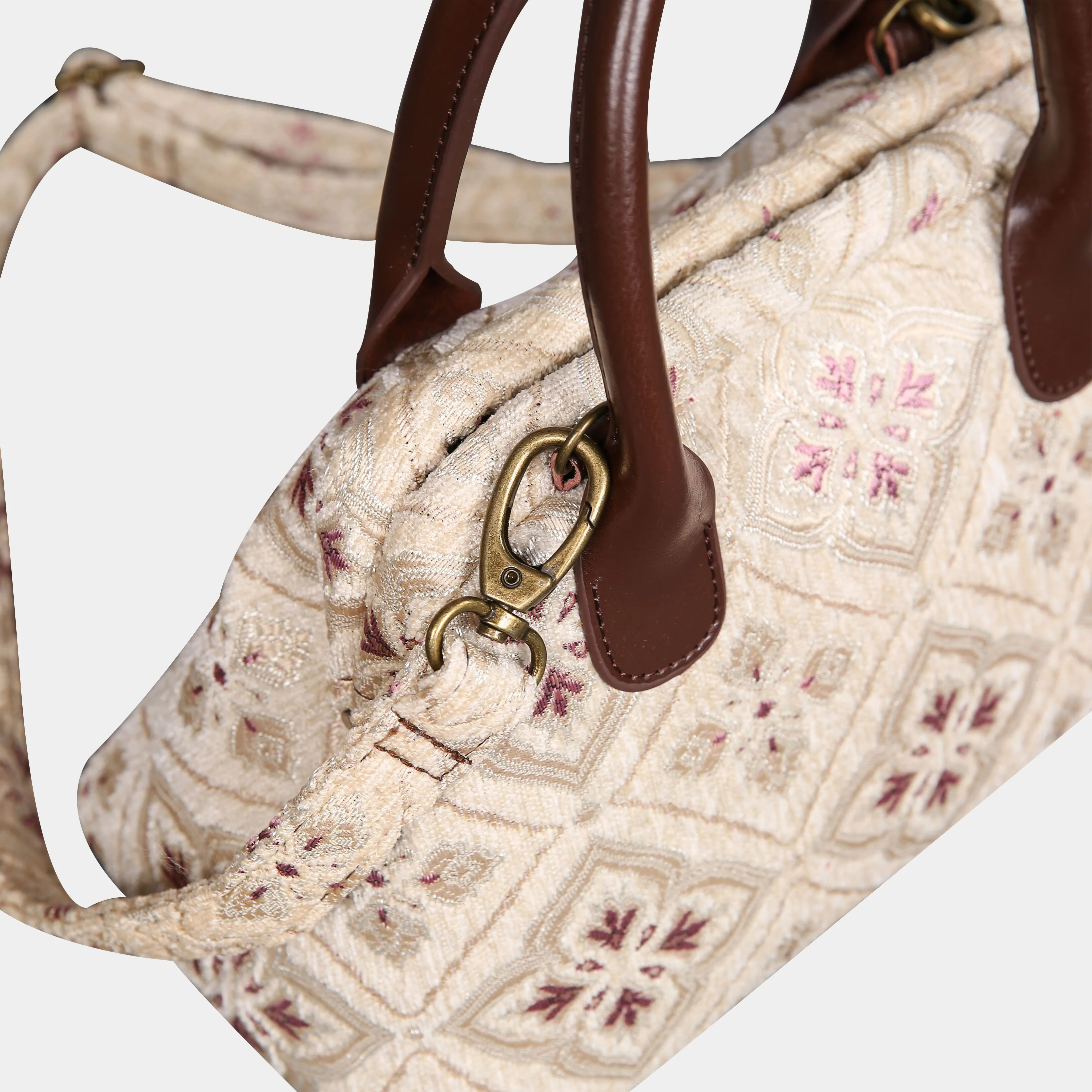 Ethnic Cream Carpet Satchel - Image 4