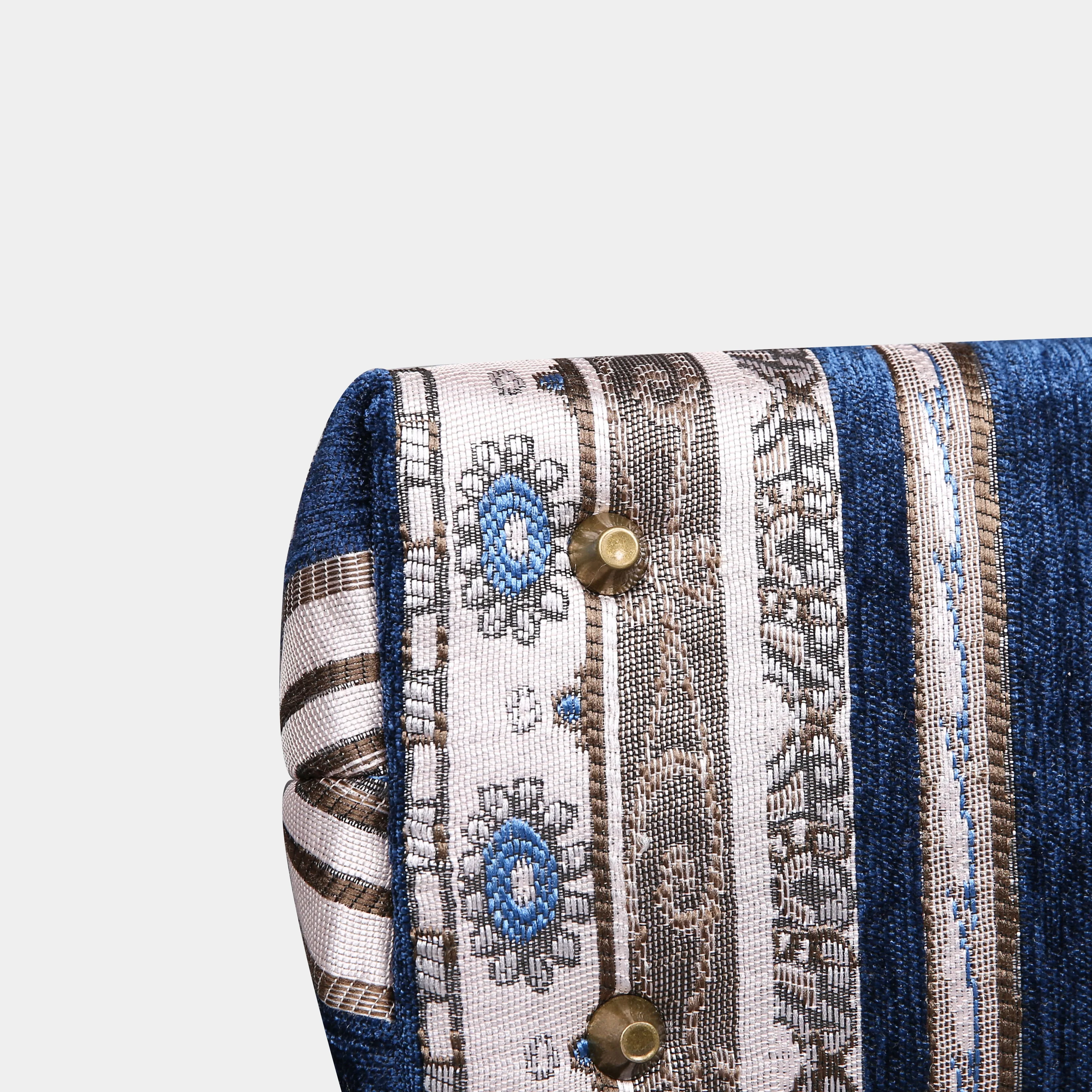 Ethnic Stripes Navy Carpet Satchel - Image 5