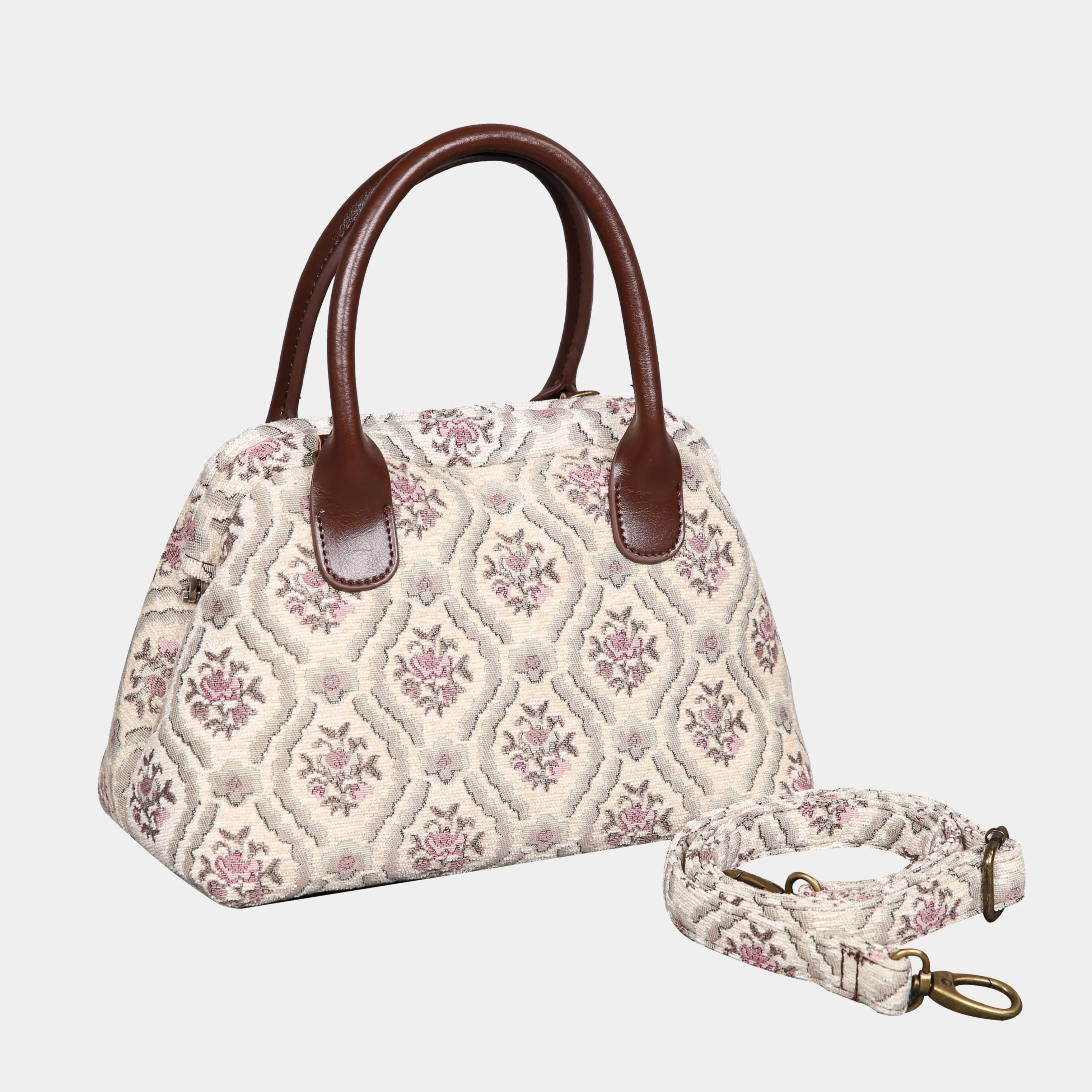 Traditional Cream Carpet Satchel - Image 2