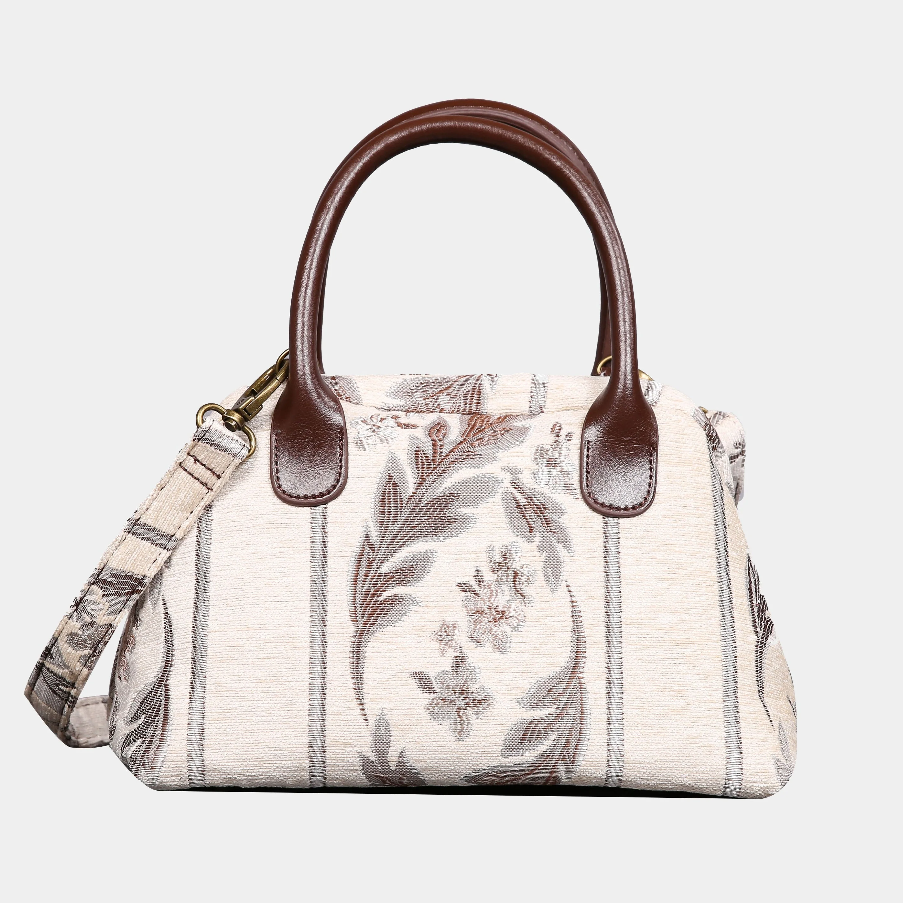Victorian Stripes Cream Carpet Satchel