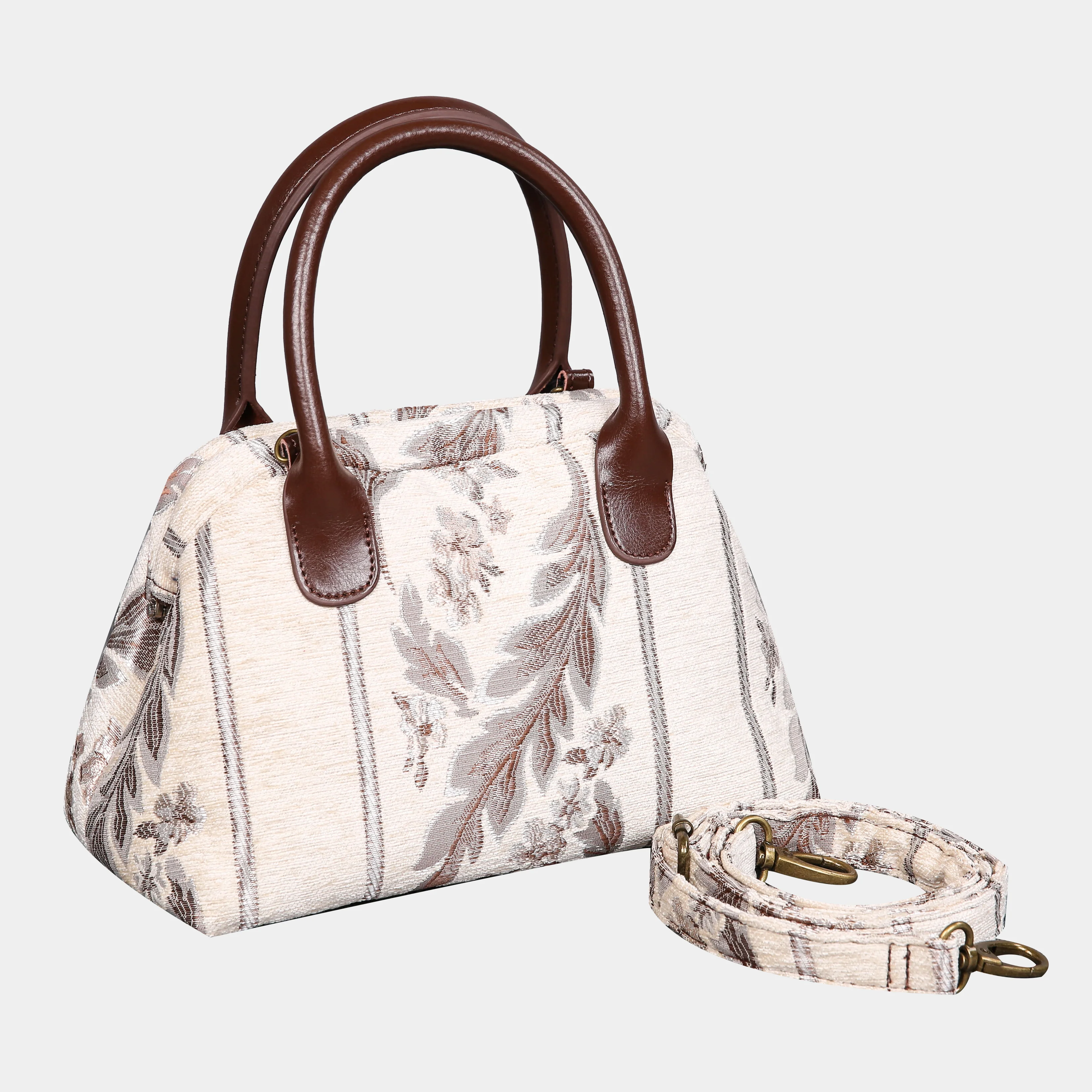 Victorian Stripes Cream Carpet Satchel - Image 2