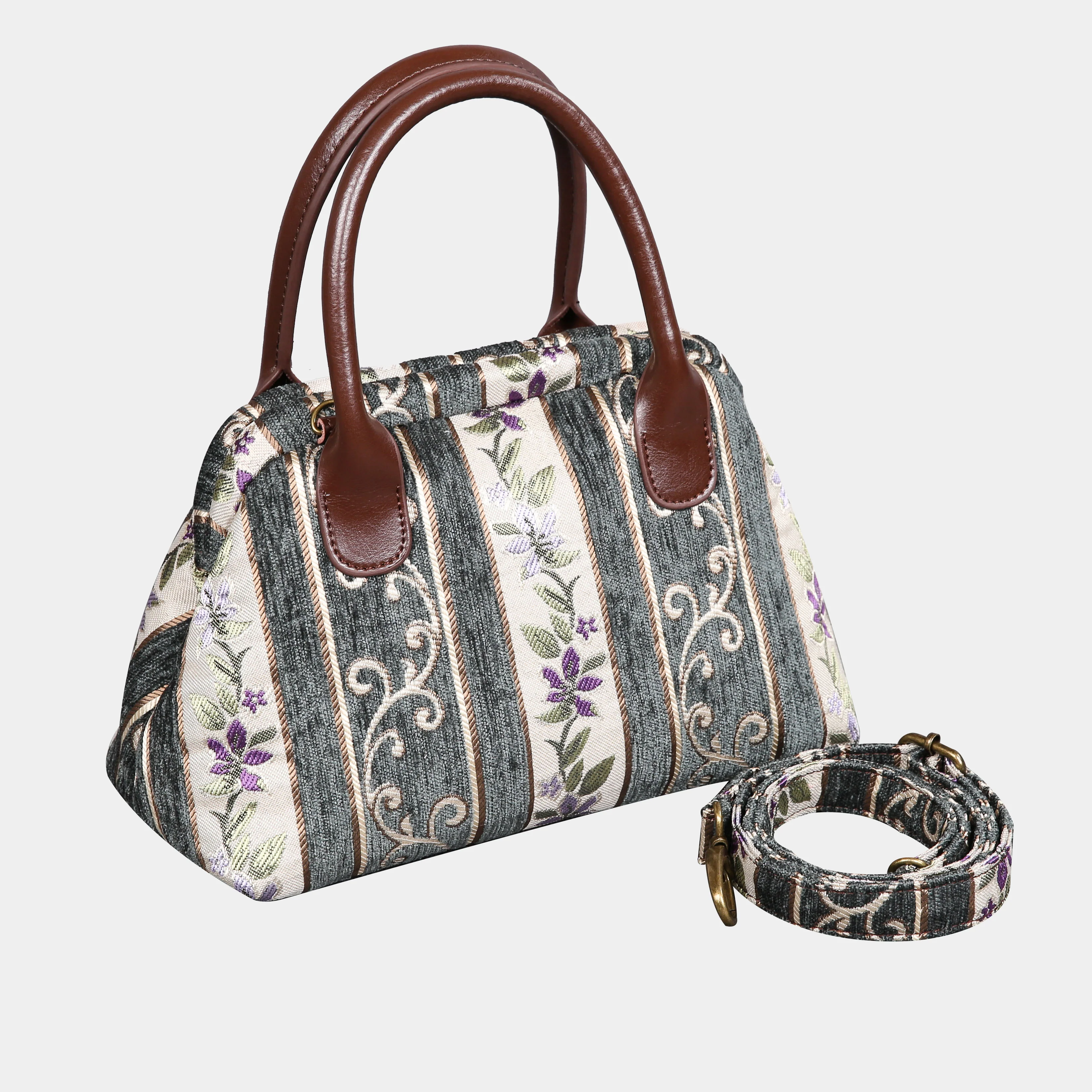 Victorian Strips Grass Carpet Satchel - Image 4
