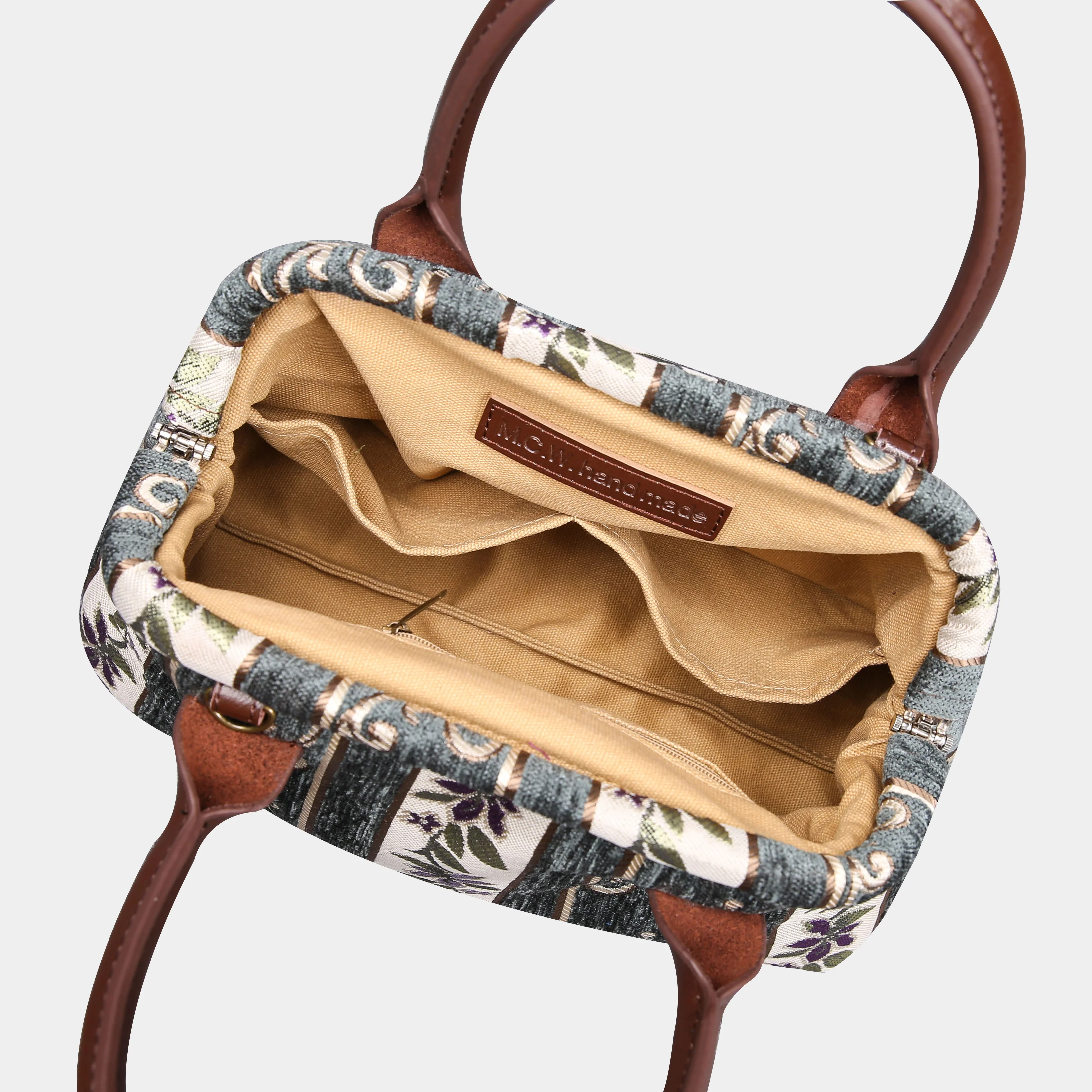 Victorian Strips Grass Carpet Satchel - Image 6