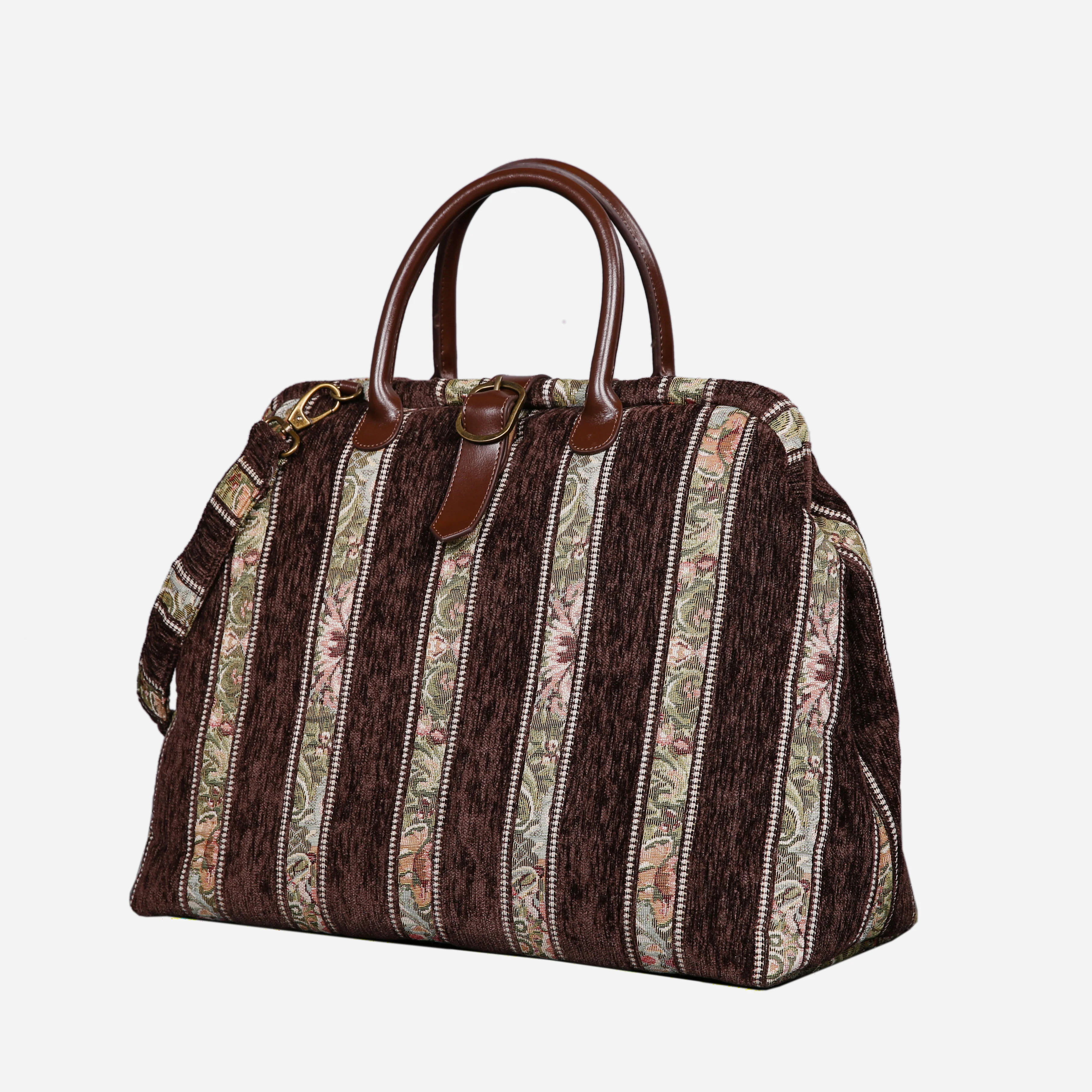 Floral Stripes Brown Mary Poppins Weekender - Image 3