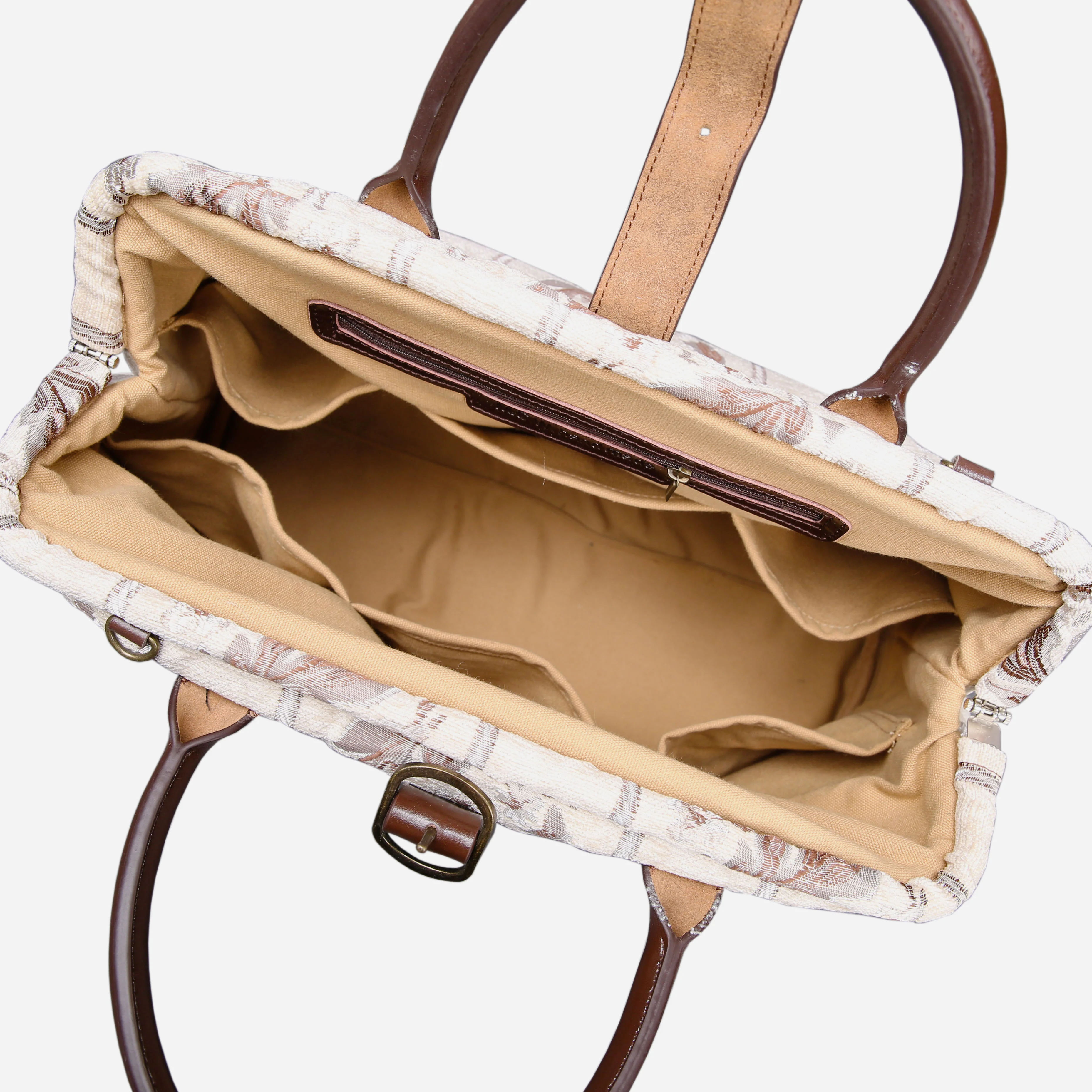 Victorian Stripes Cream Mary Poppins Weekender - Image 5