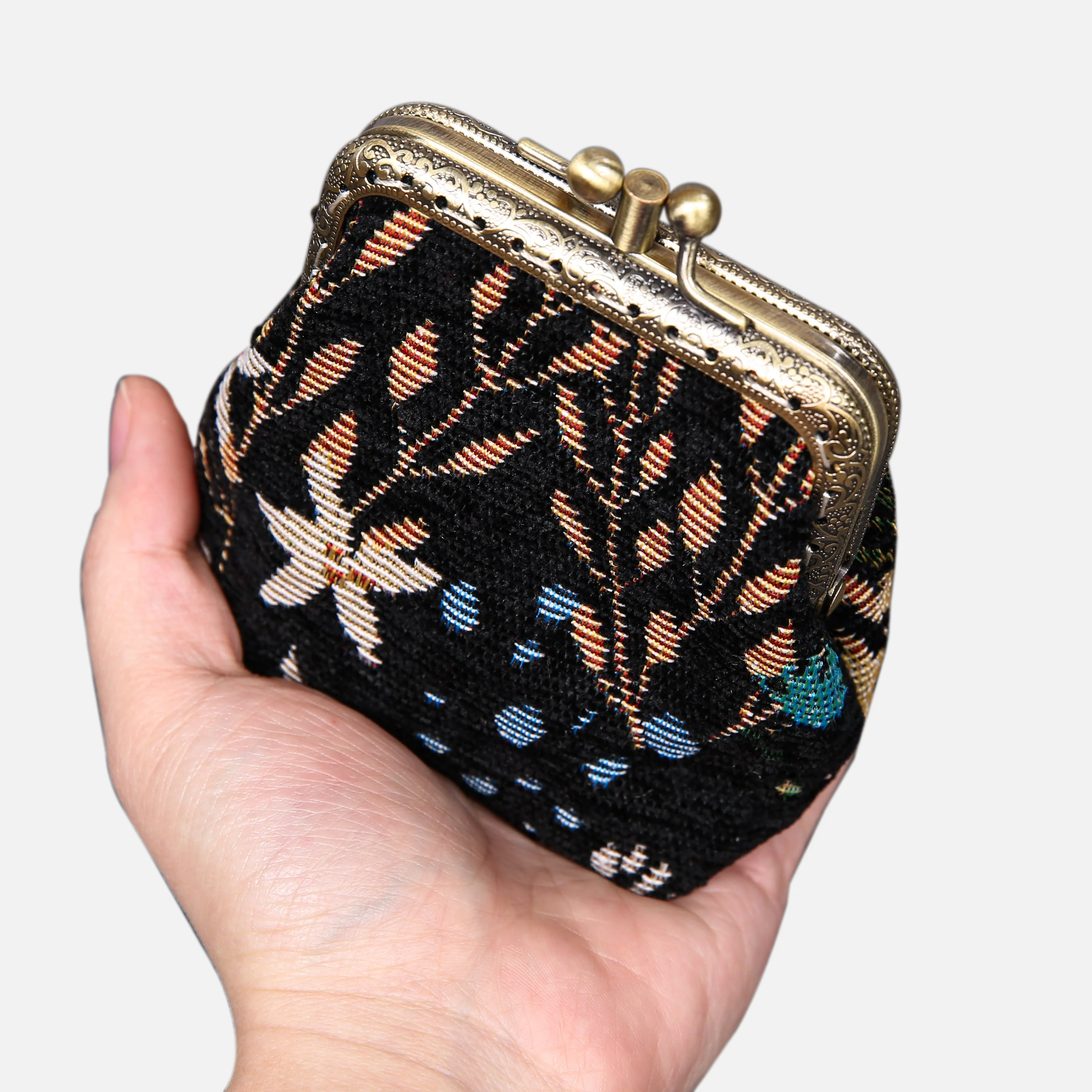 Night Garden Double Kiss Clasp Coin Purse