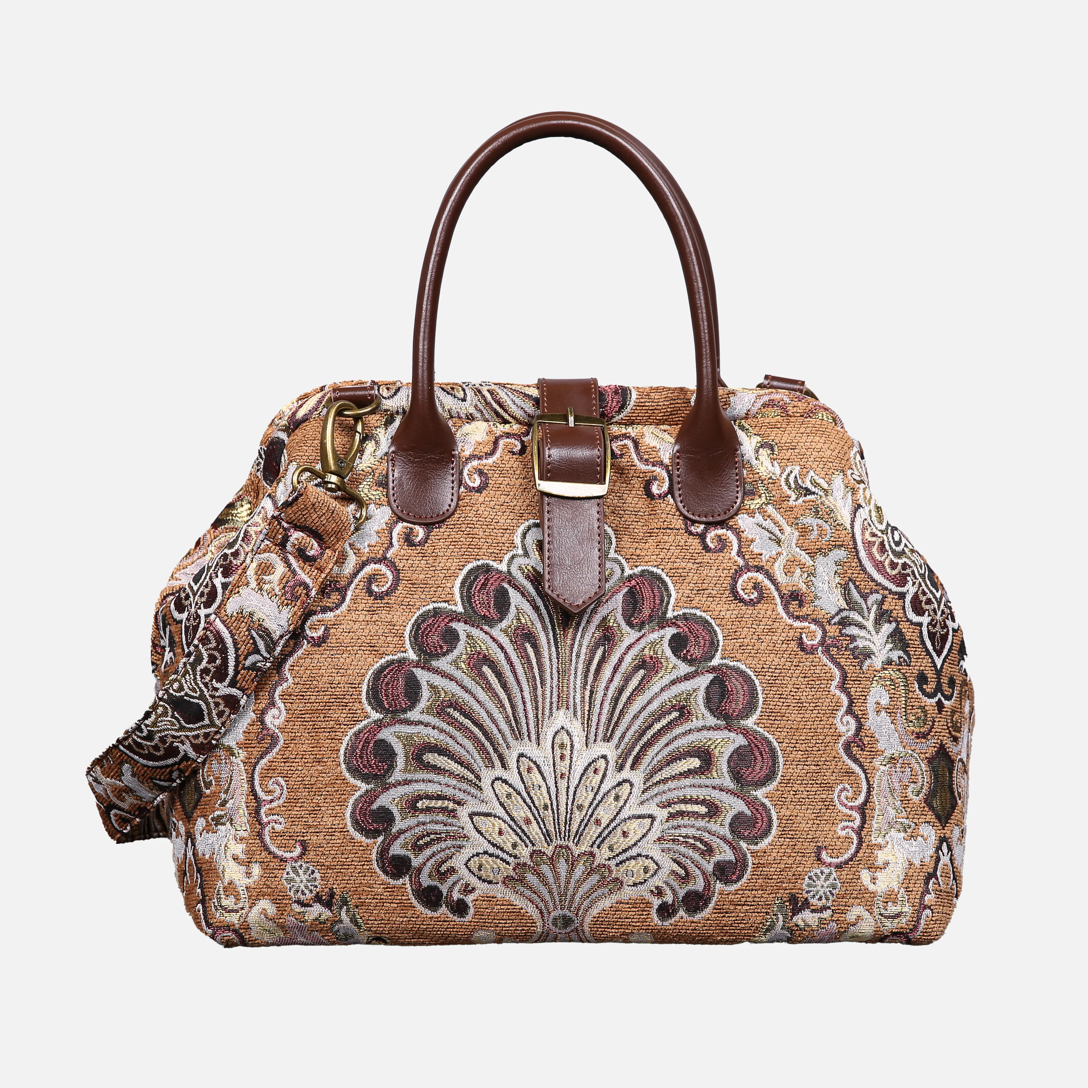 Nostalgia Brown Carpet Handbag Purse