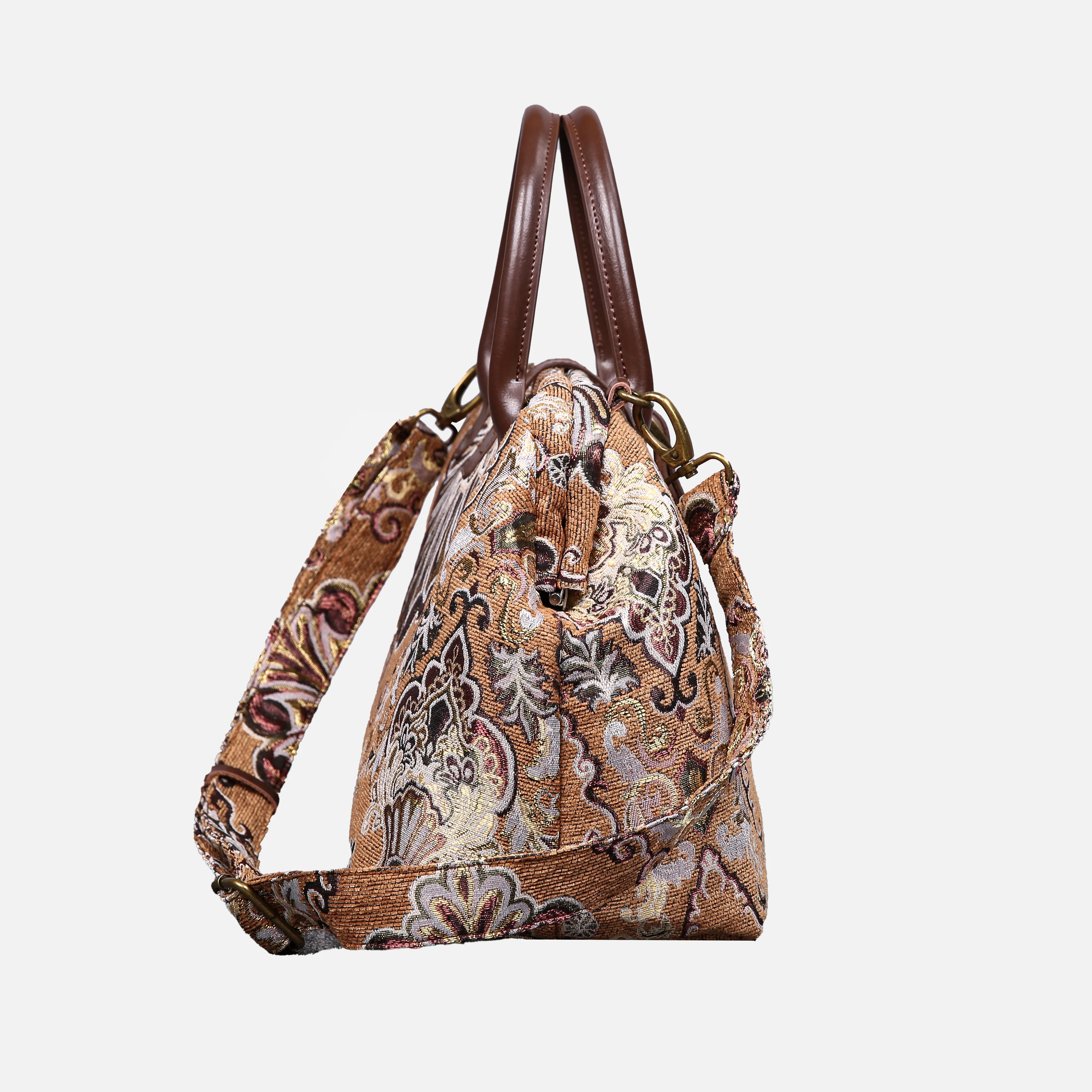 Nostalgia Brown Carpet Handbag Purse - Image 3