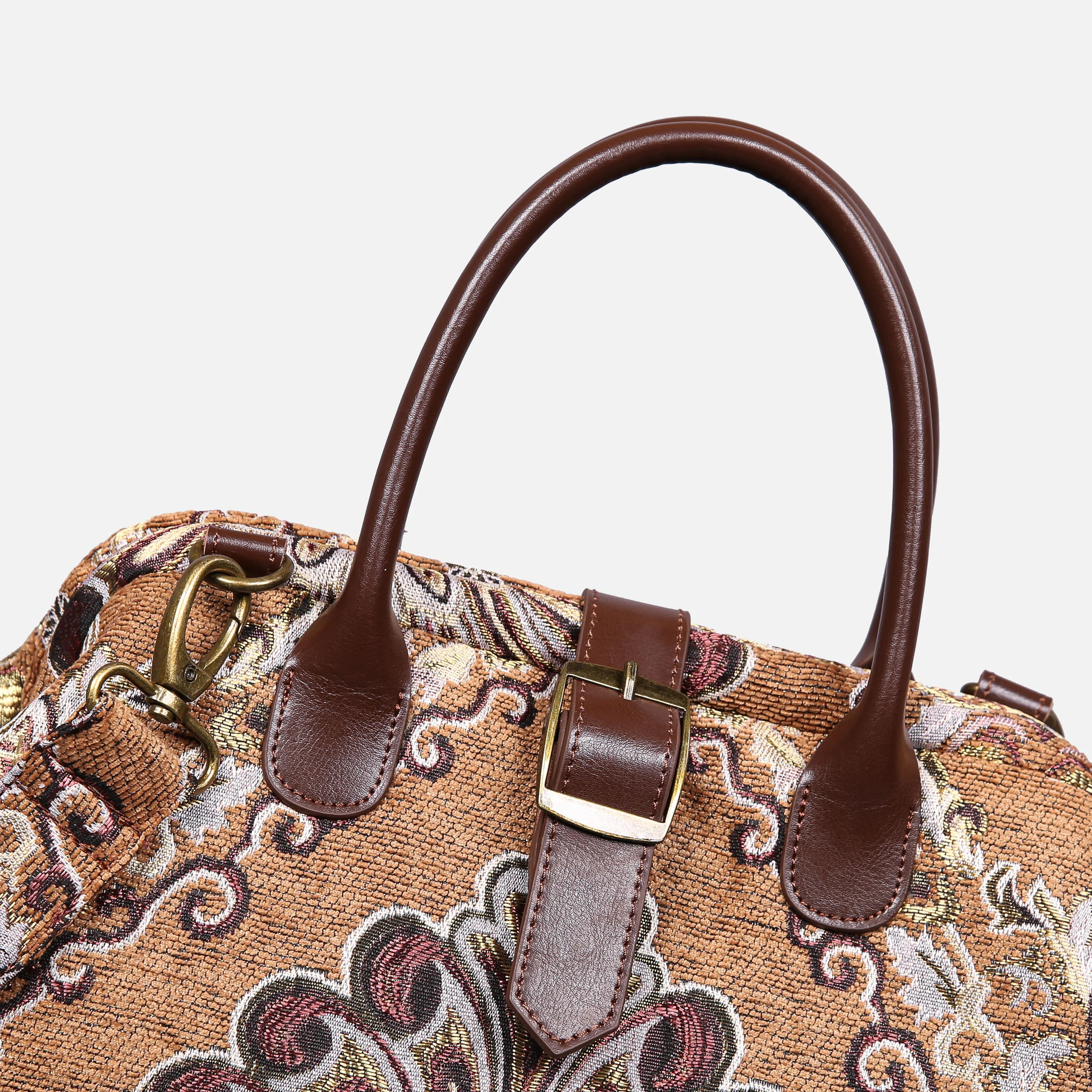 Nostalgia Brown Carpet Handbag Purse - Image 6