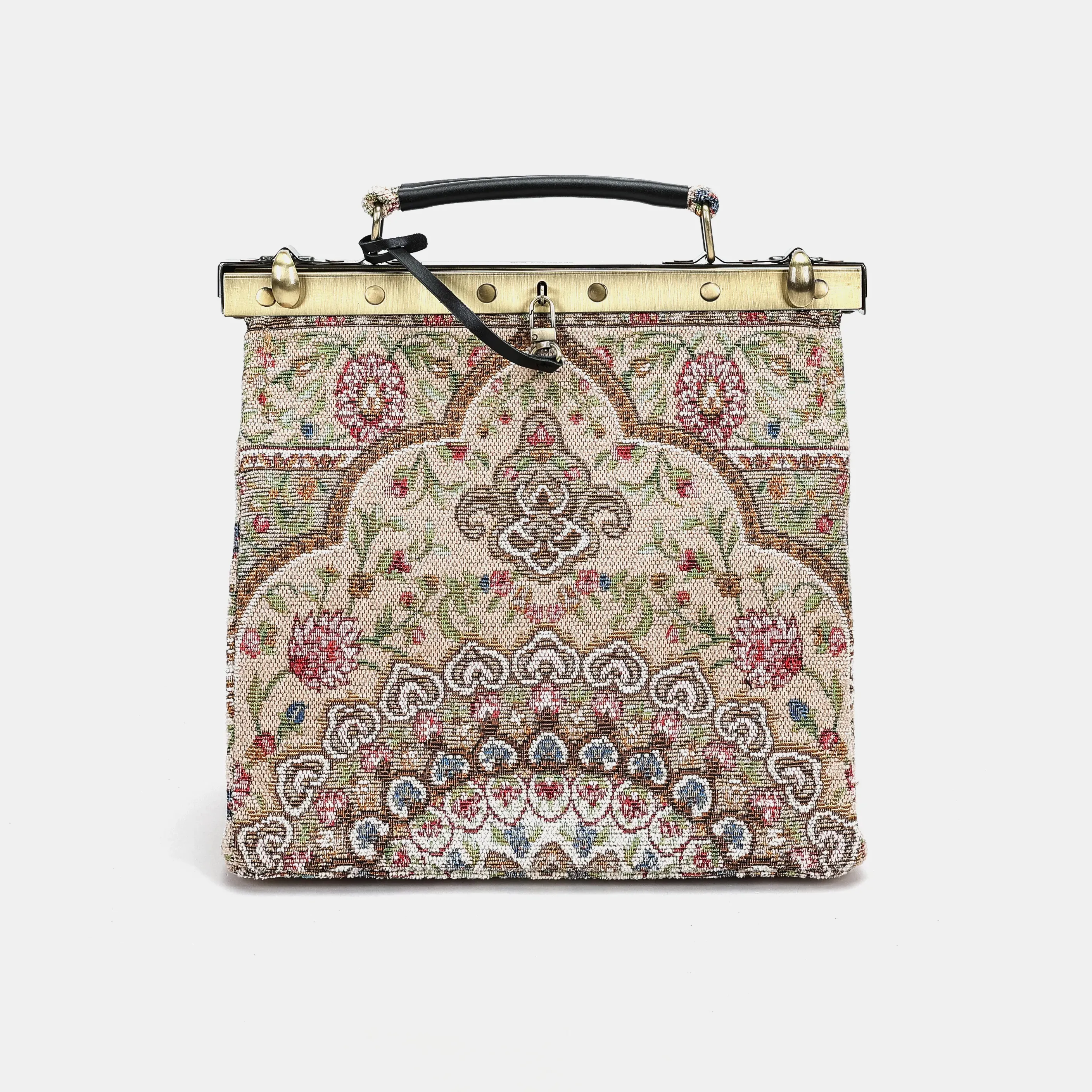 Oriental Beige Cecile Carpet Purse Gladstone Bag