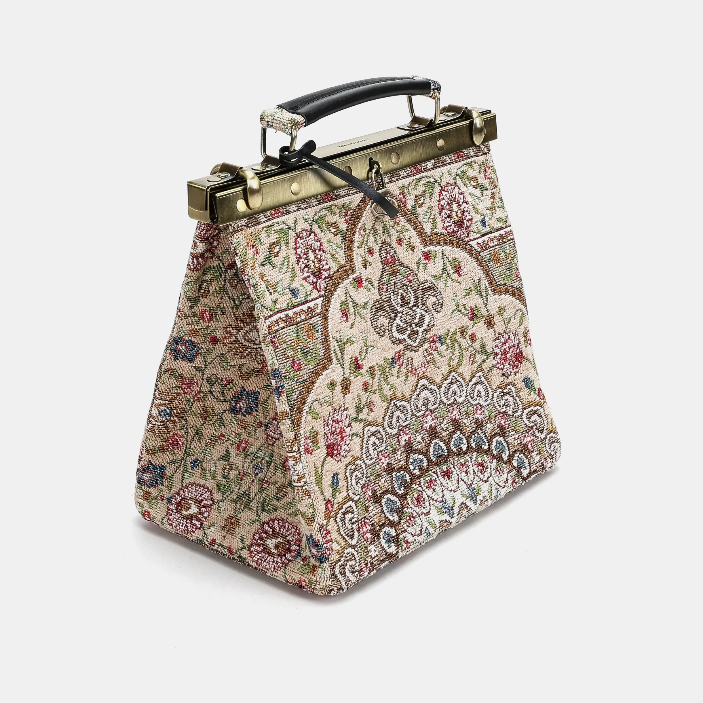 Oriental Beige Cecile Carpet Purse Gladstone Bag - Image 4