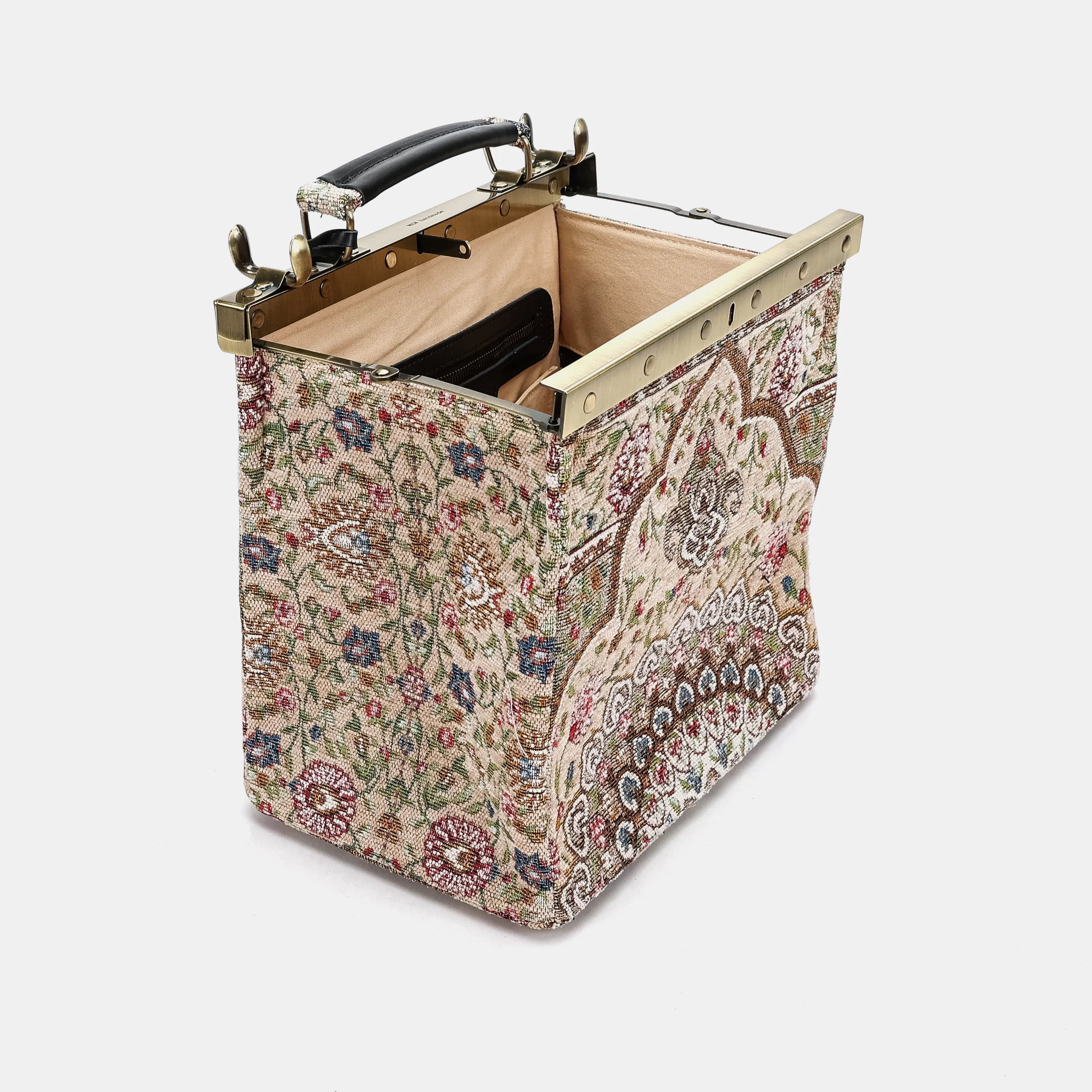 Oriental Beige Cecile Carpet Purse Gladstone Bag - Image 9