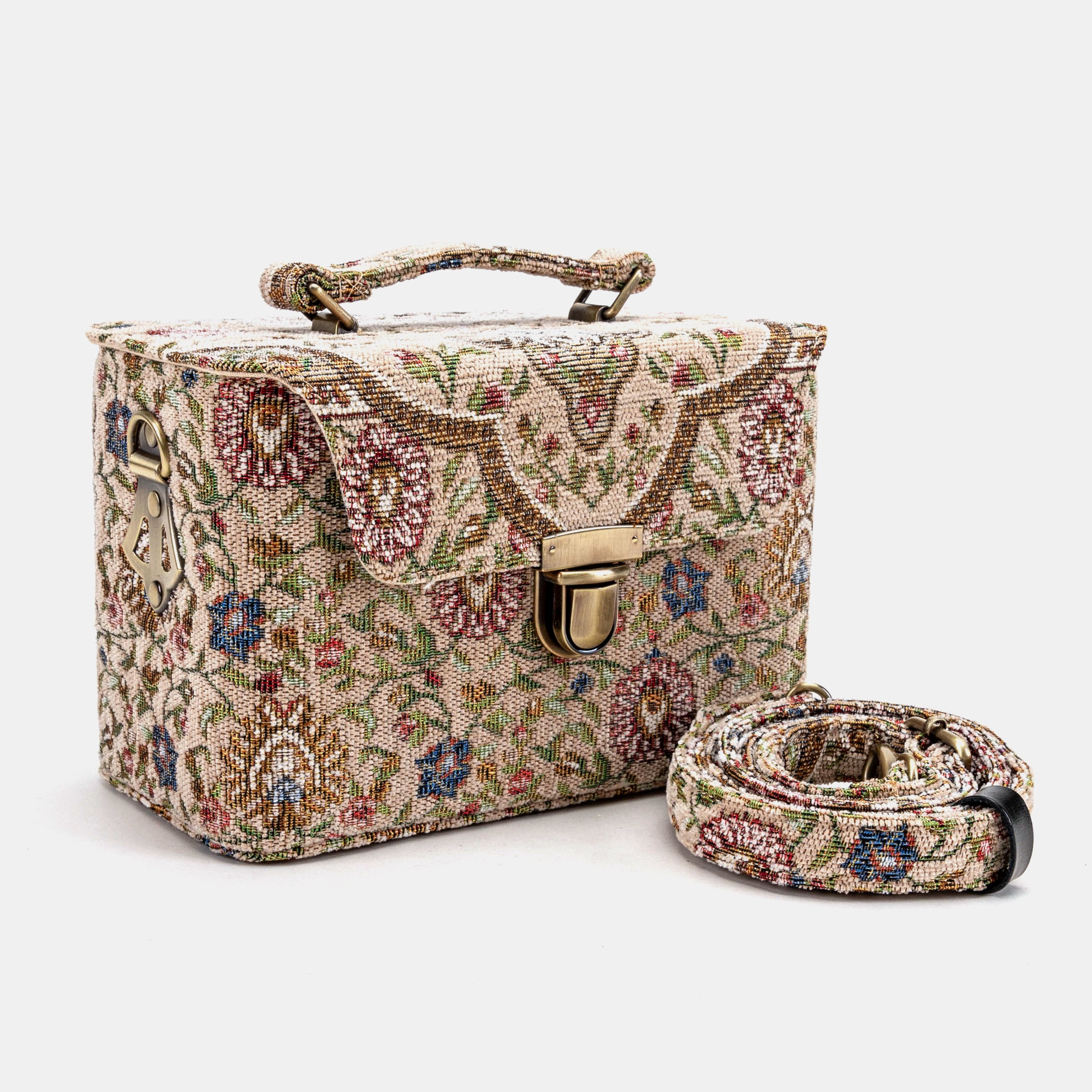 Oriental Beige Clara Medium Train Case Purse