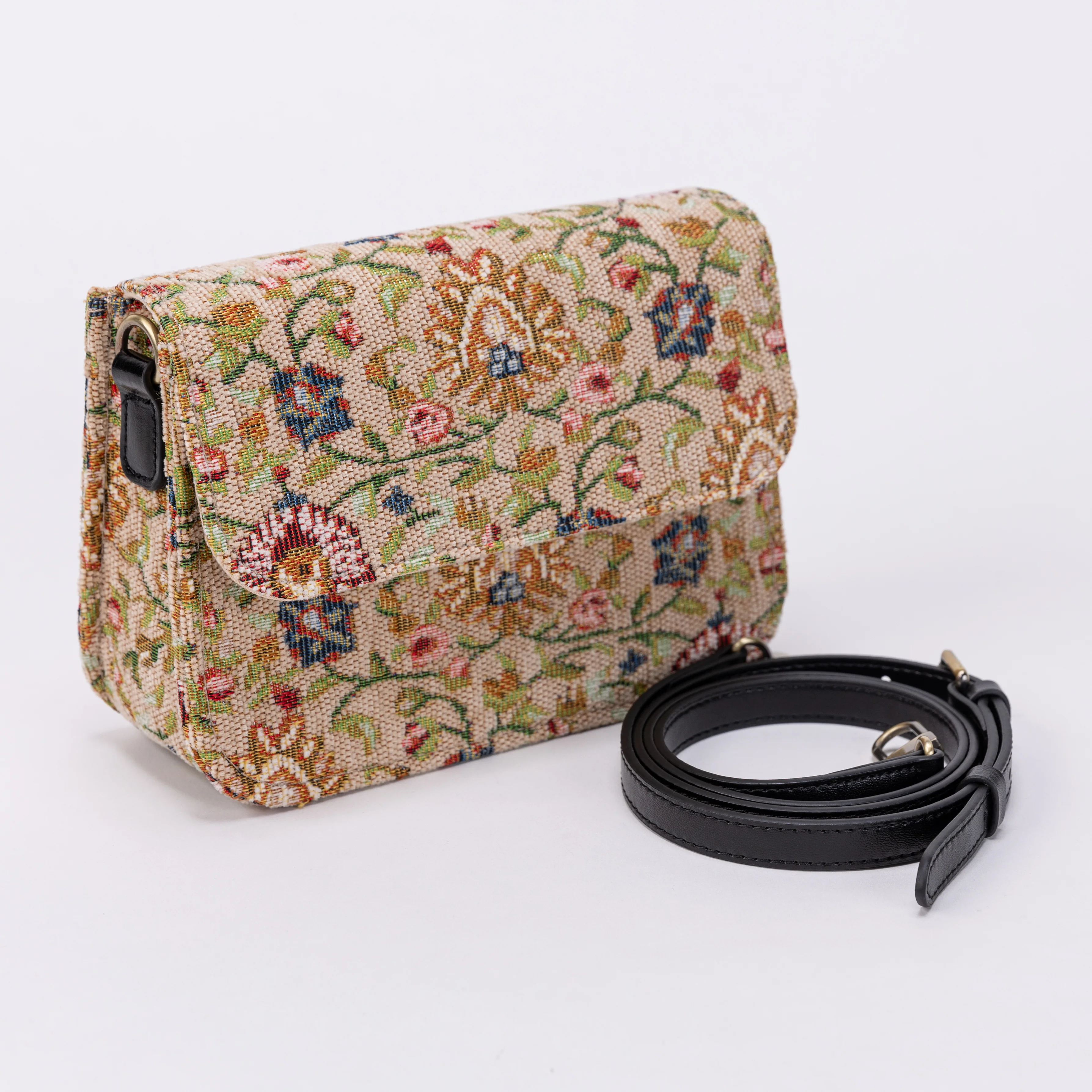Oriental Beige Flap Crossbody Bag - Image 2