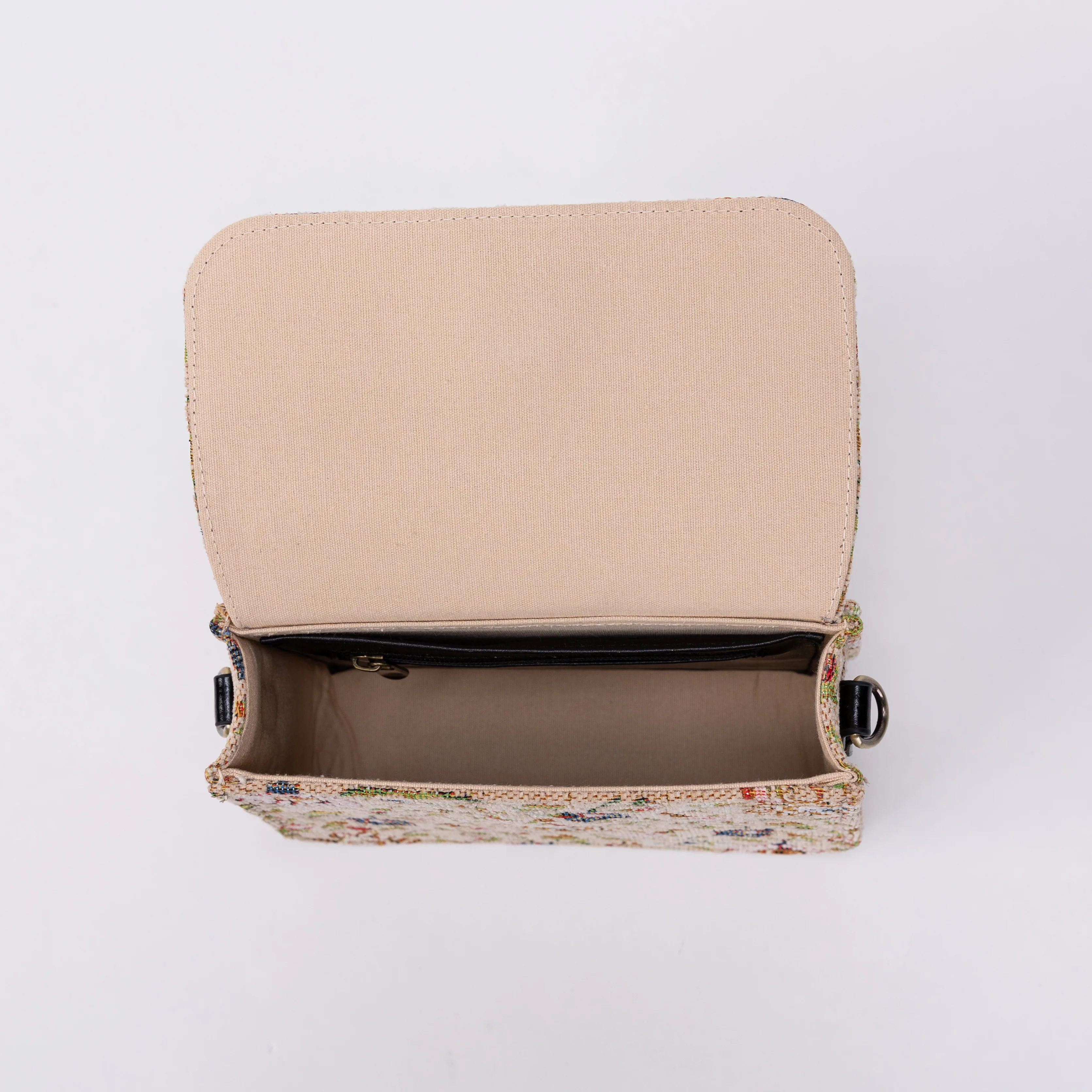 Oriental Beige Flap Crossbody Bag - Image 6