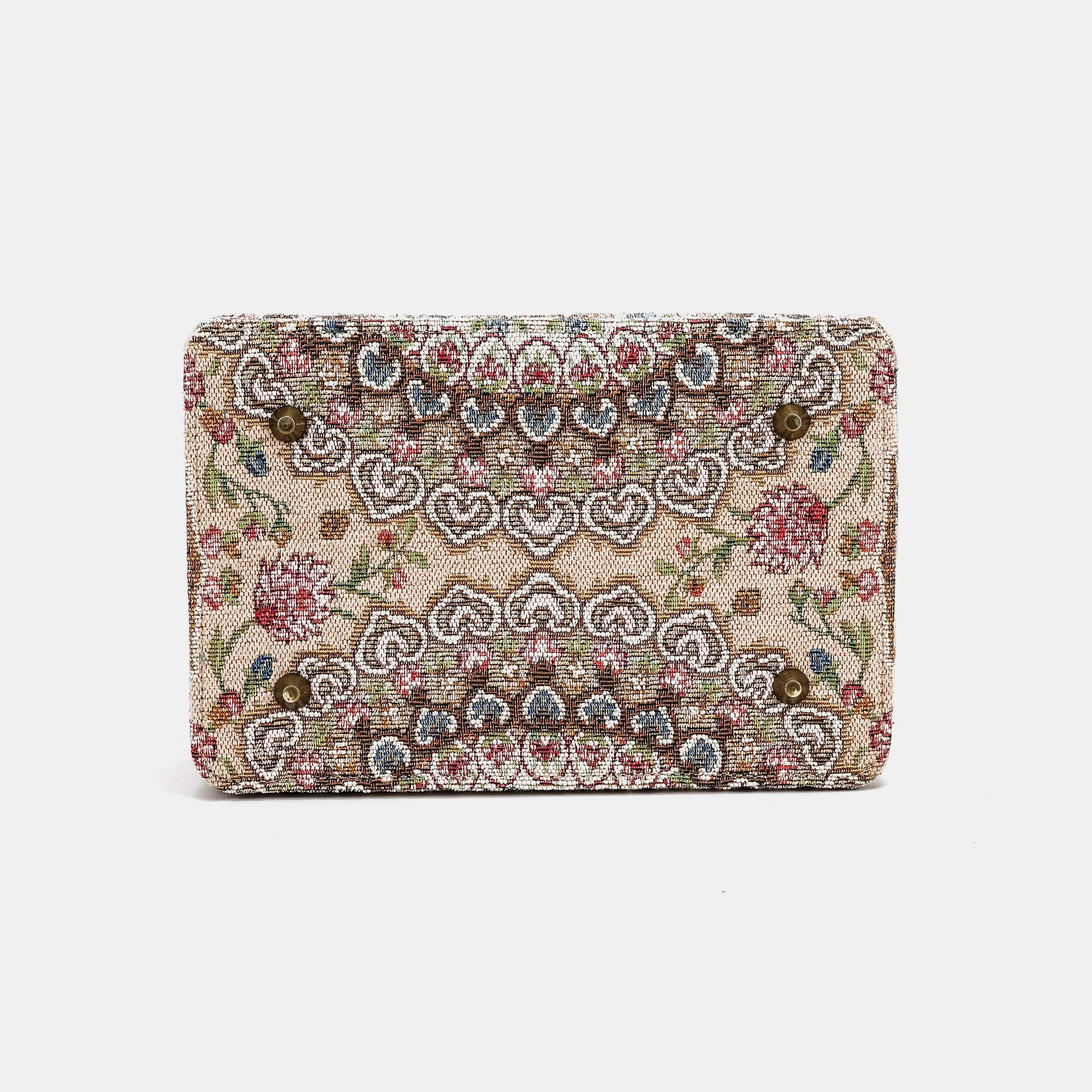Oriental Beige Vivienne Carpet Purse Gladstone Bag - Image 10