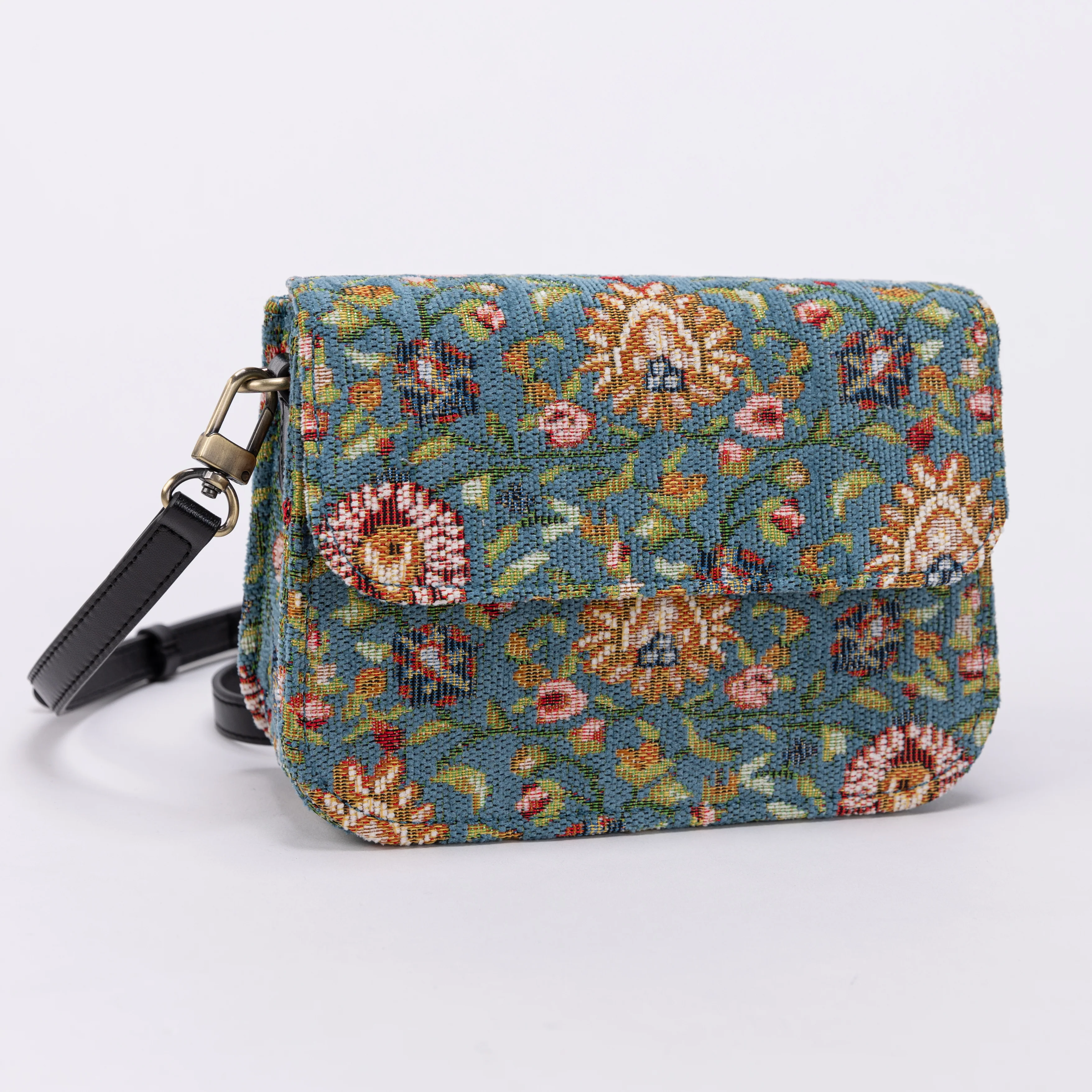Oriental Blue Flap Crossbody Bag