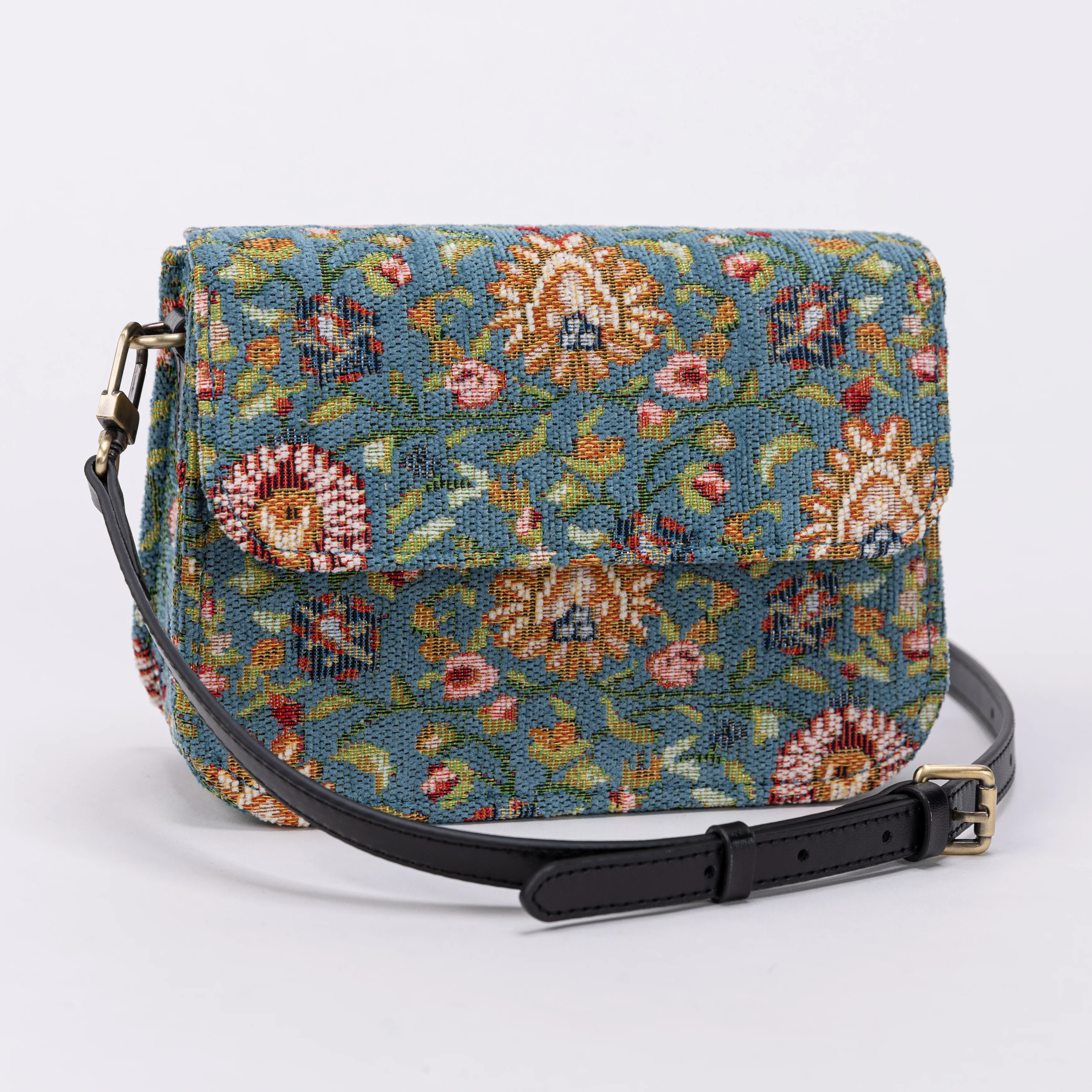 Oriental Blue Flap Crossbody Bag - Image 3