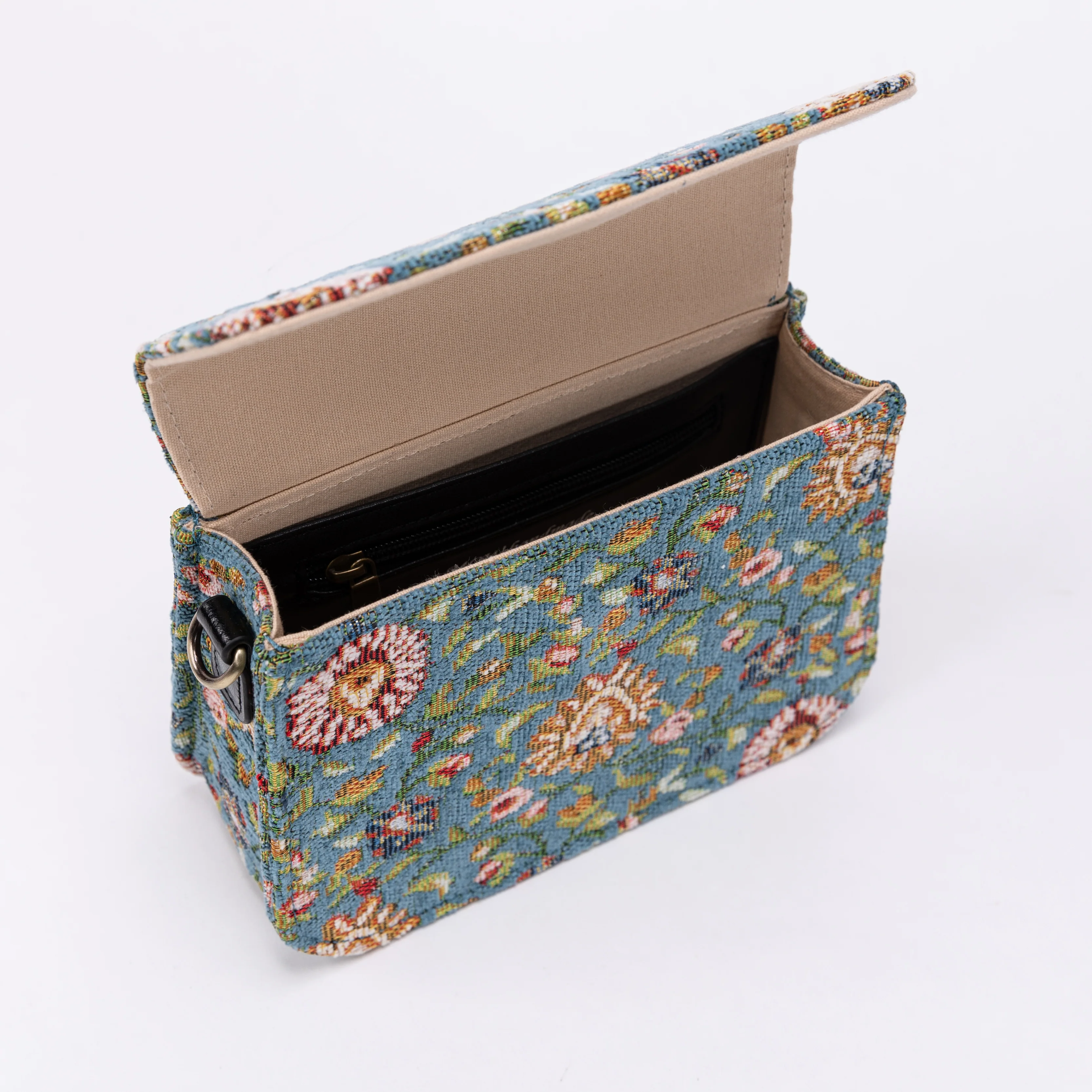 Oriental Blue Flap Crossbody Bag - Image 6