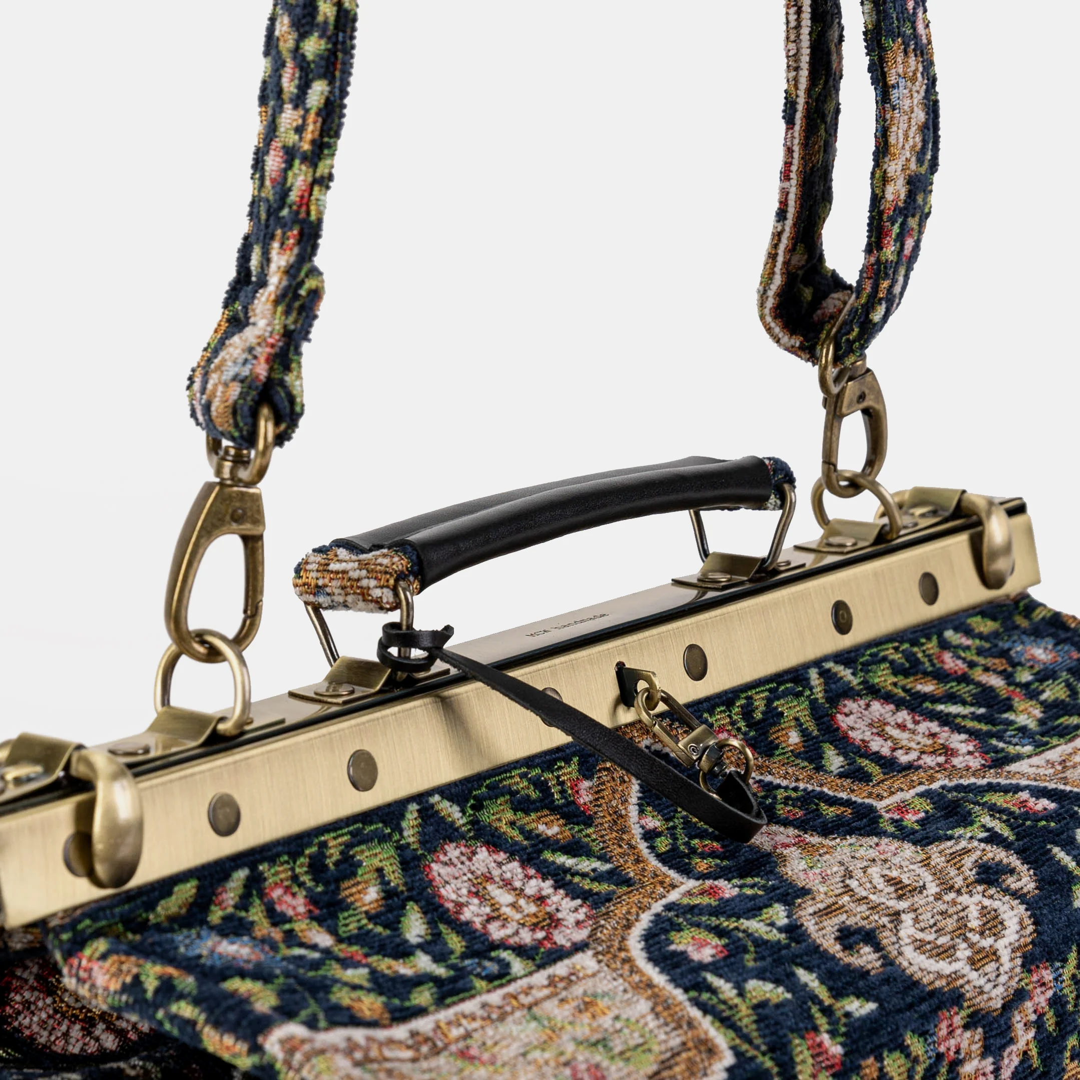 Oriental Navy Genevieve Carpet Gladstone Bag - Image 5