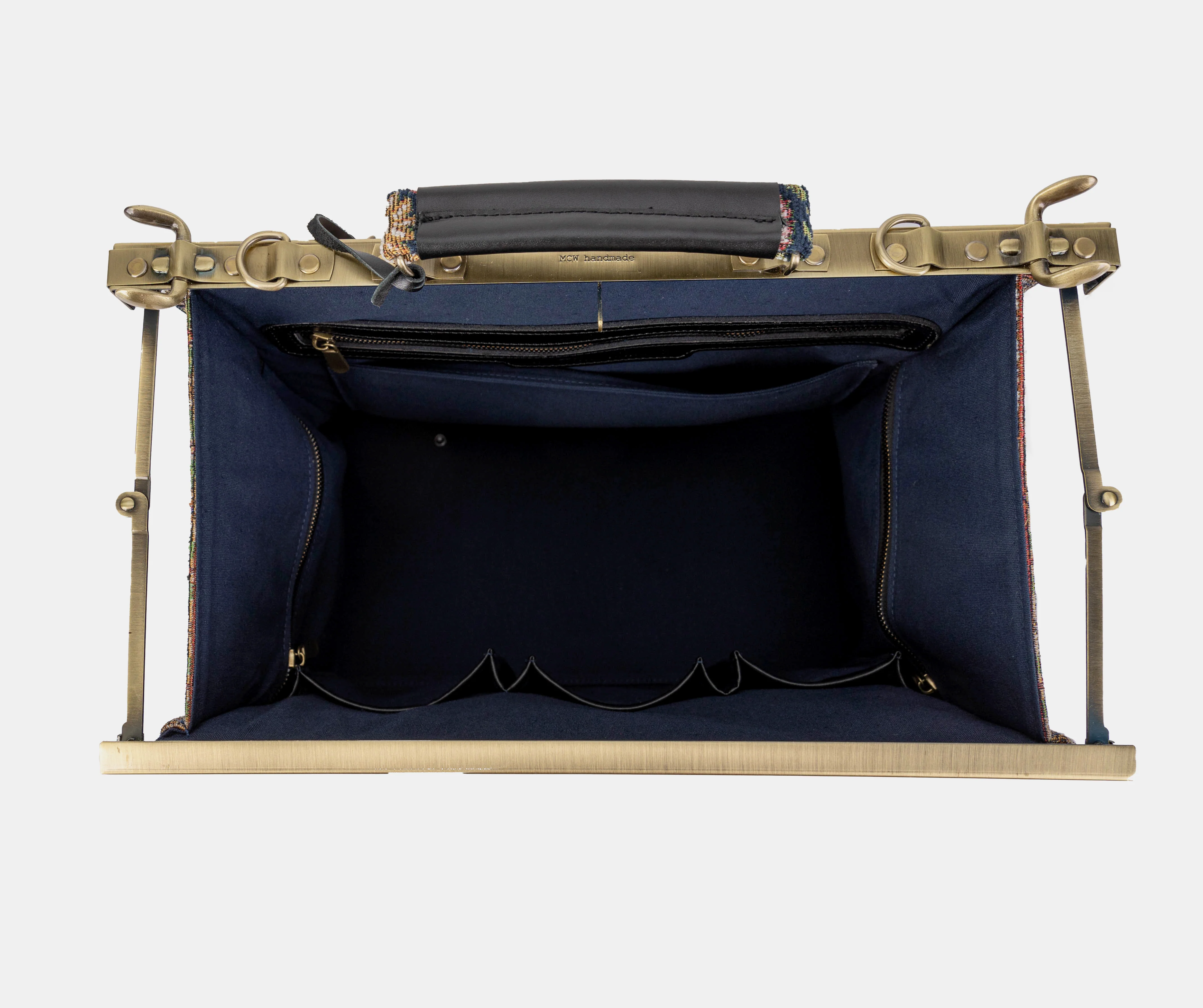 Oriental Navy Genevieve Carpet Gladstone Bag - Image 8