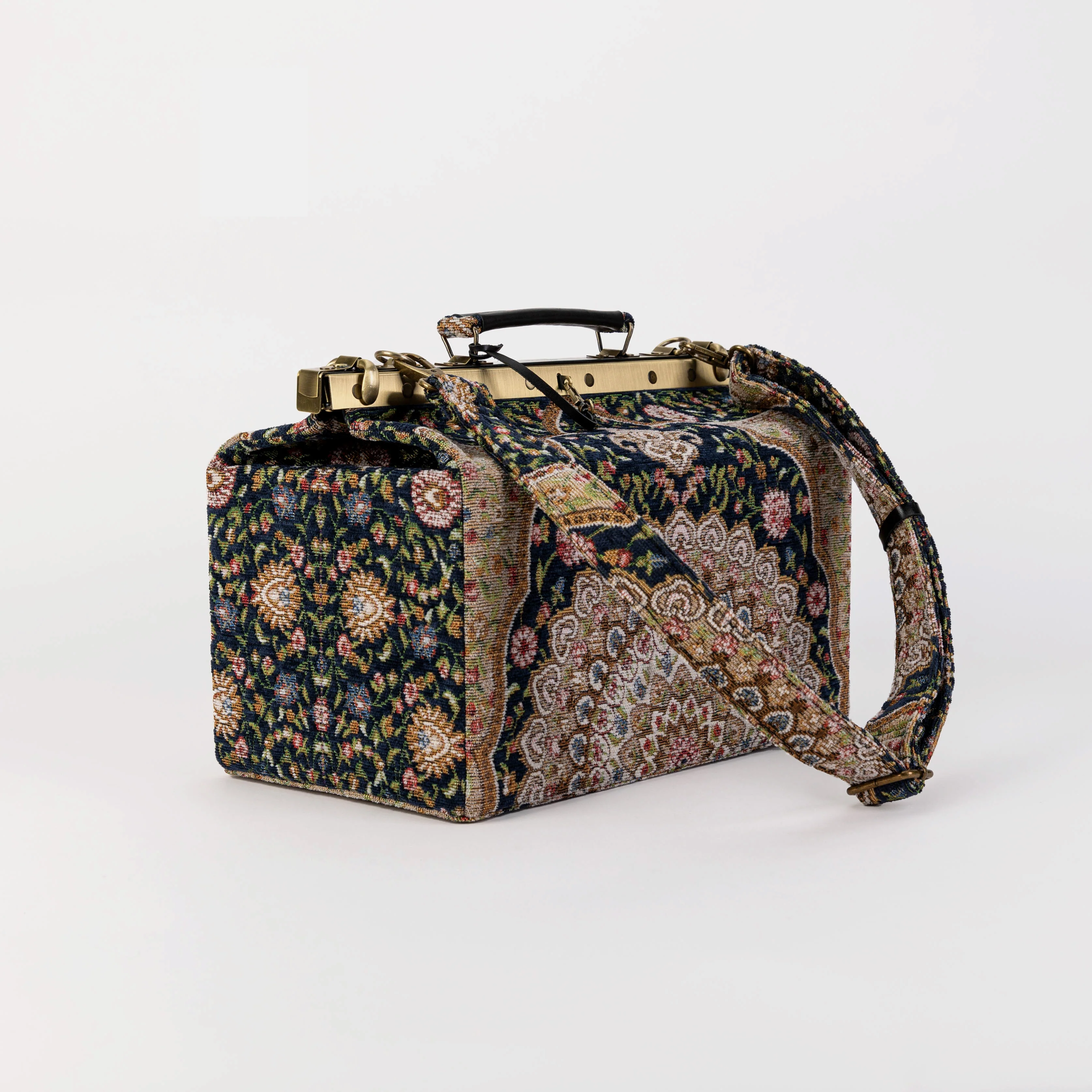 Oriental Navy Genevieve Carpet Gladstone Bag - Image 9