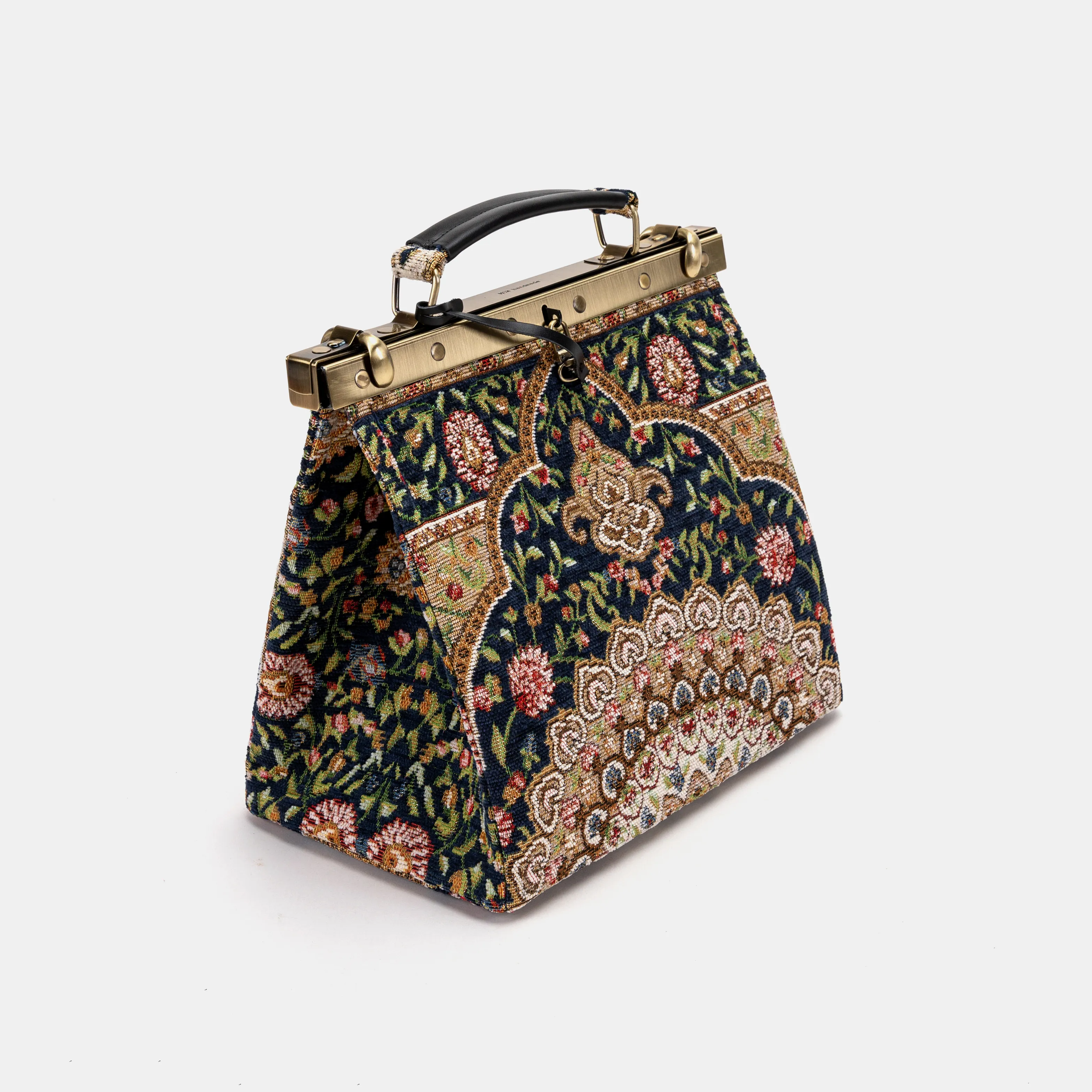 Oriental Navy Cecile Carpet Purse Gladstone Bag - Image 3