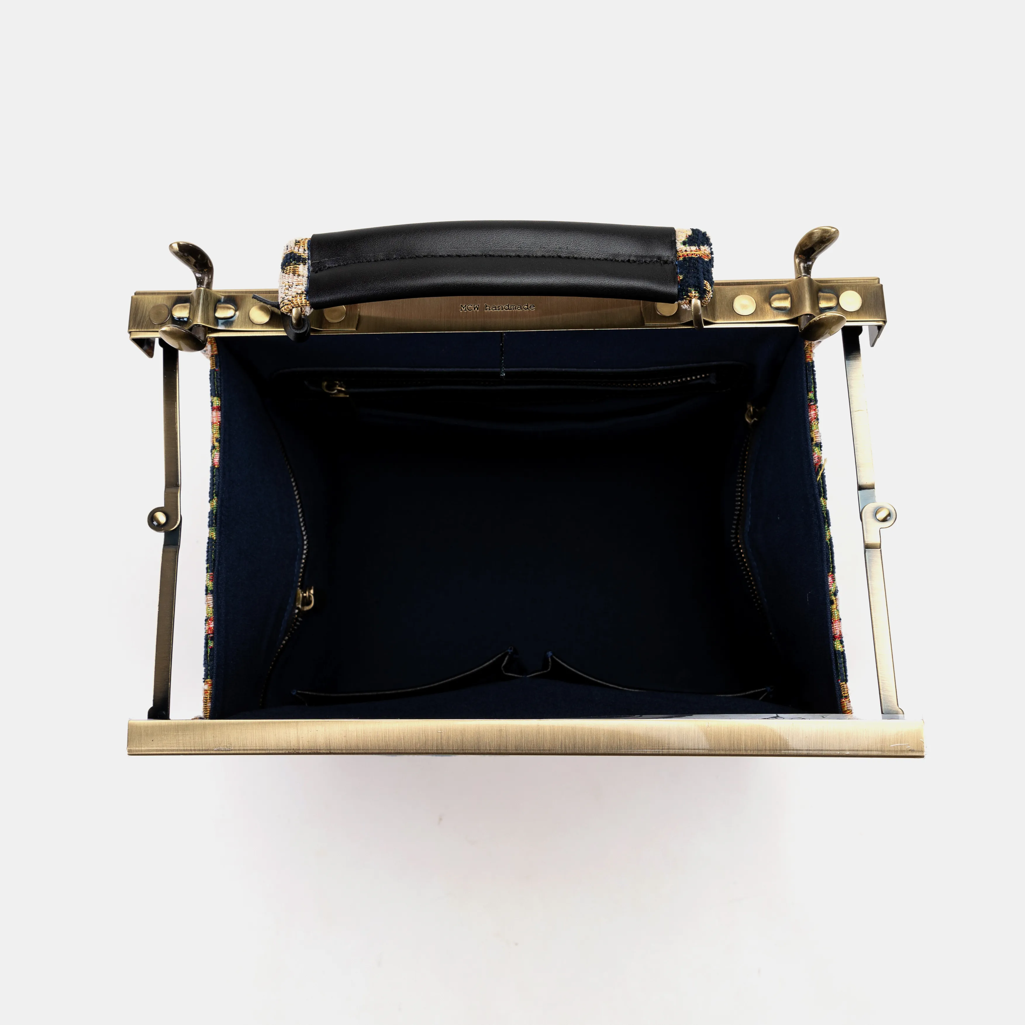 Oriental Navy Cecile Carpet Purse Gladstone Bag - Image 7