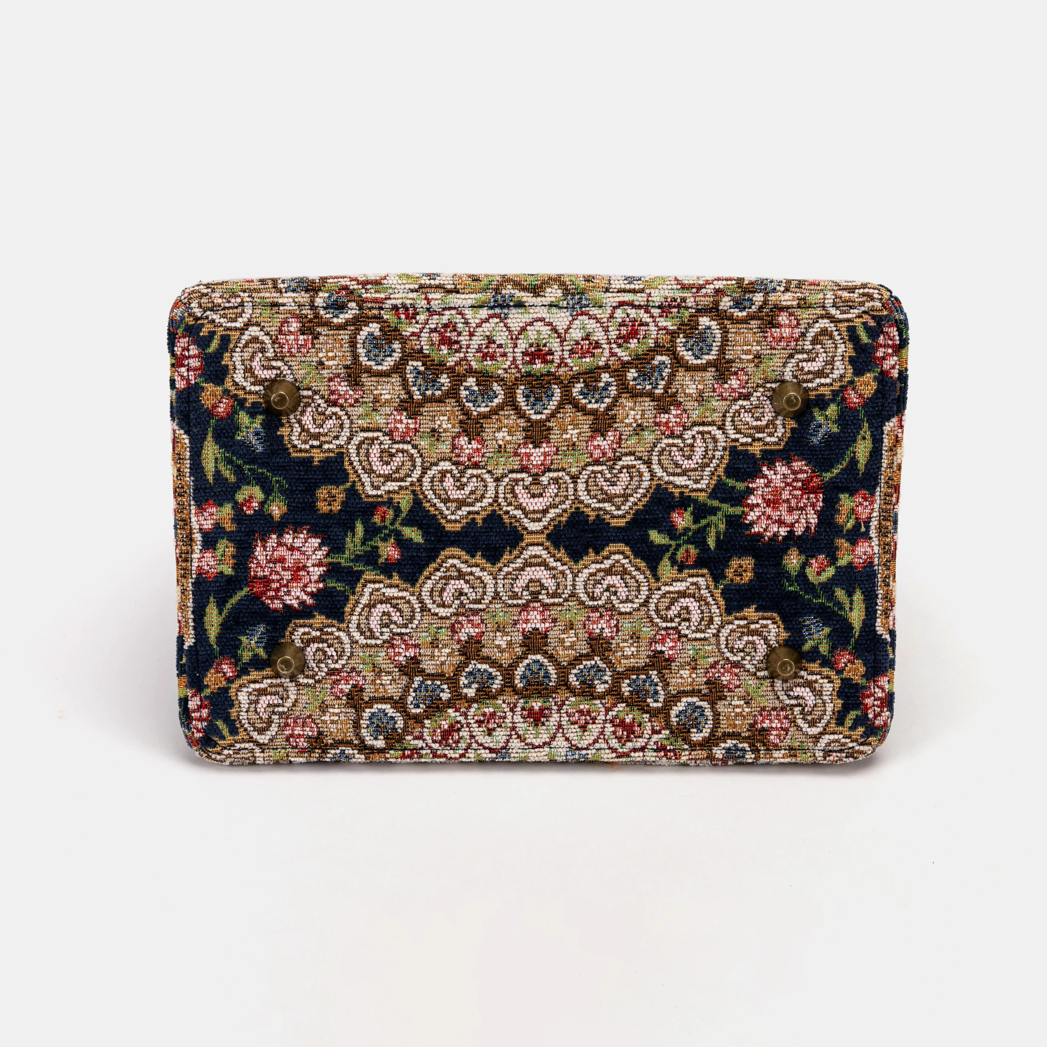 Oriental Navy Cecile Carpet Purse Gladstone Bag - Image 9
