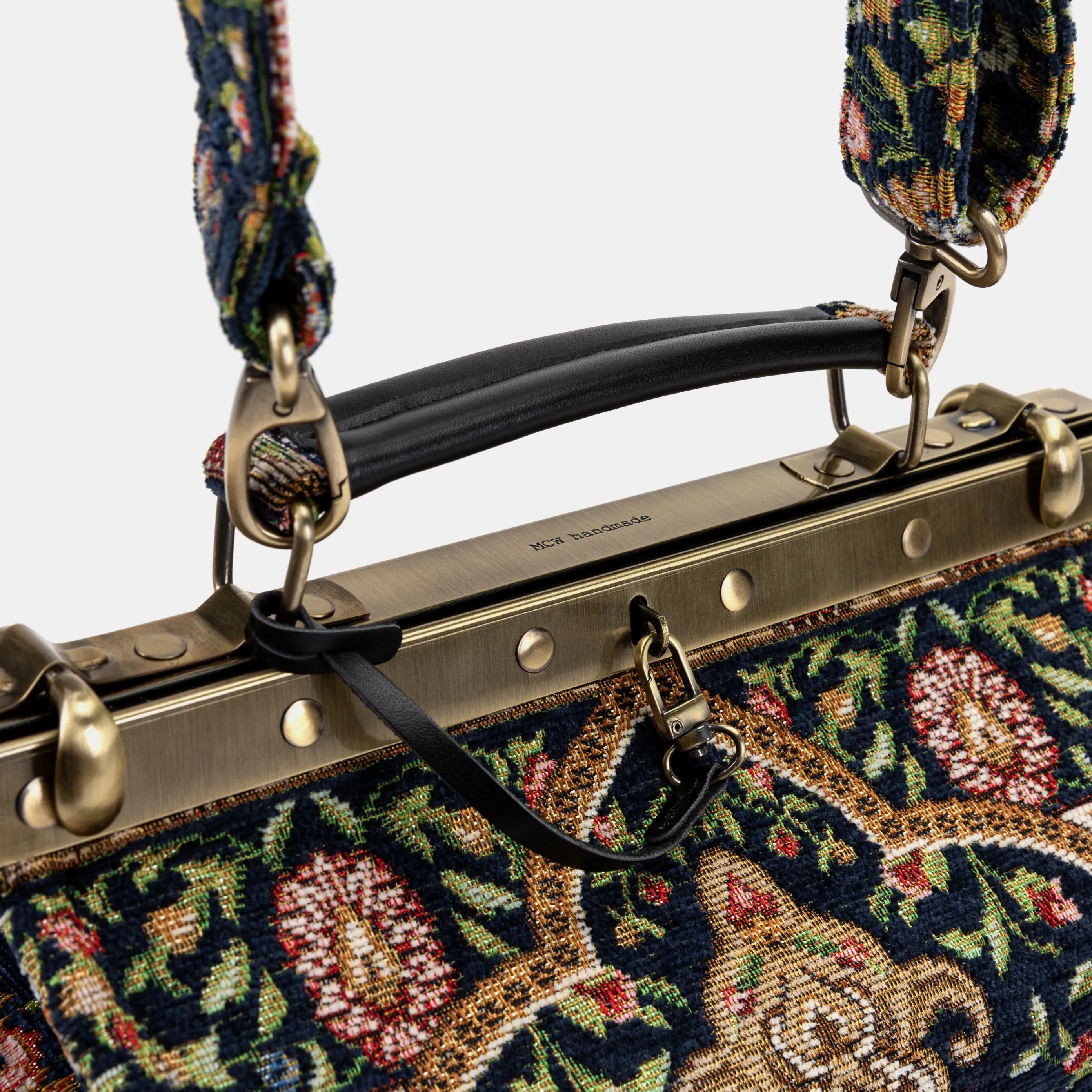 Oriental Navy Vivienne Carpet Purse Gladstone Bag - Image 5
