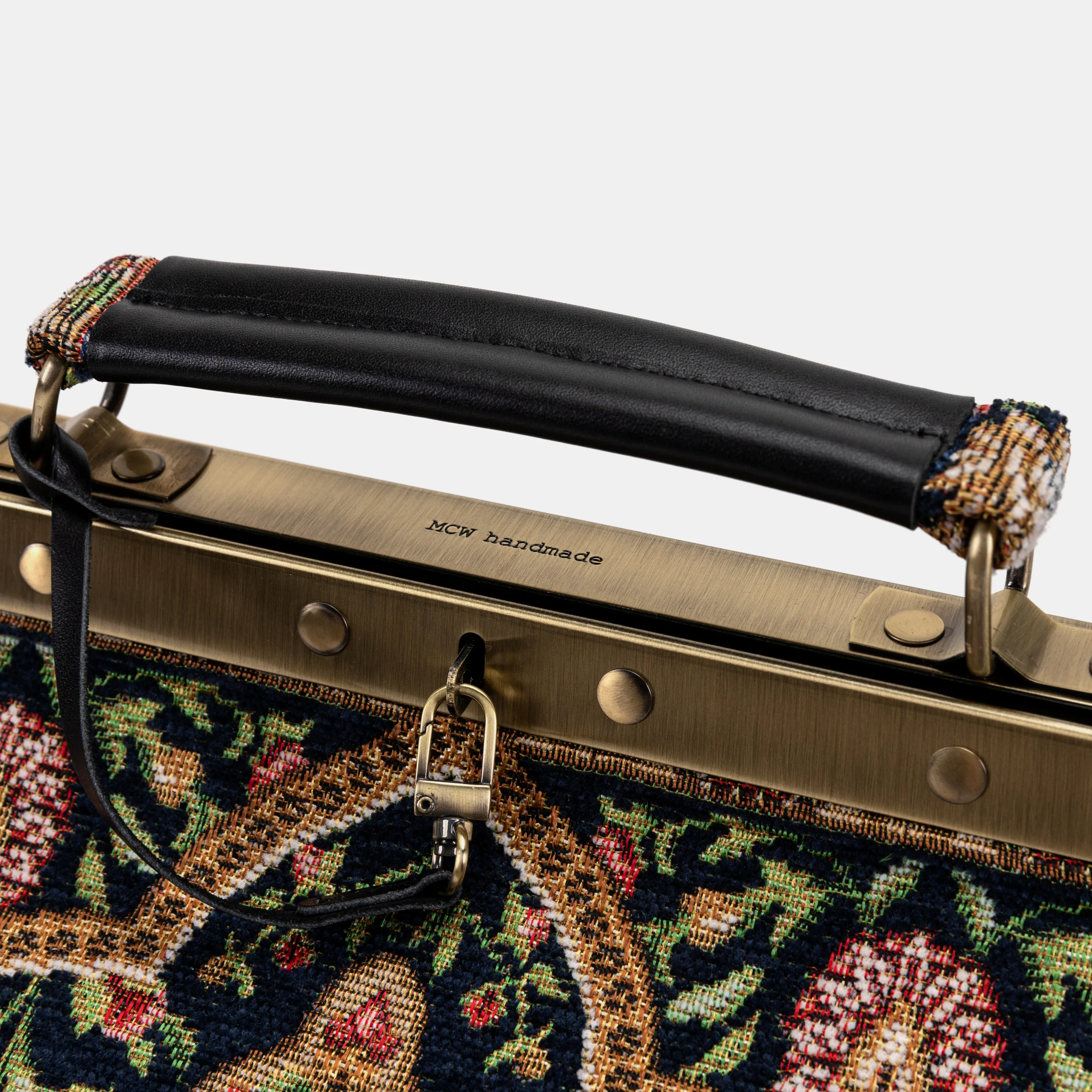 Oriental Navy Vivienne Carpet Purse Gladstone Bag - Image 6